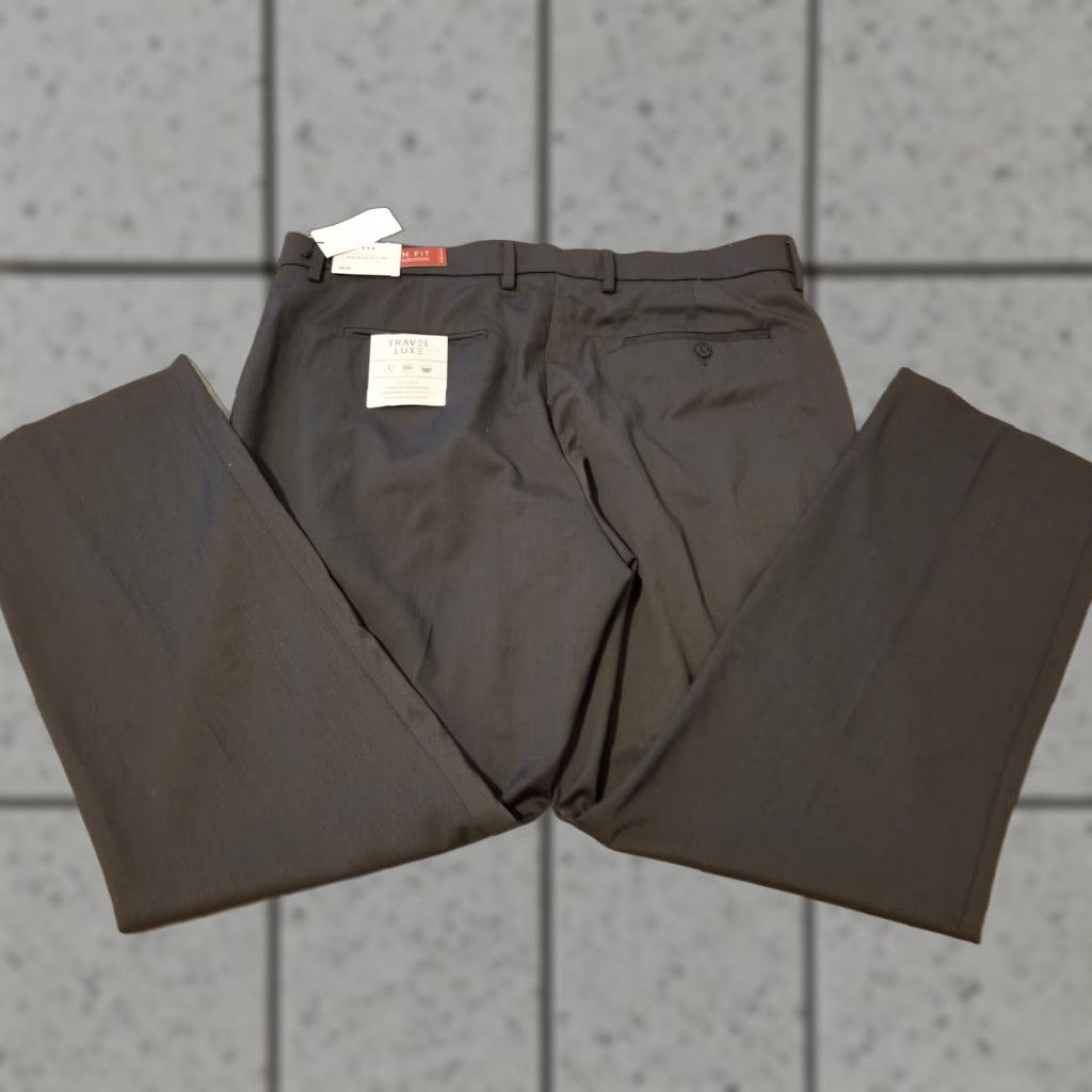 Perry Ellis PERRY ELLIS Dress Pants 38x30 Gray Mens Pants Regular Khaki Chino Trouser Slack Size US 38 / EU 54 - 1 Thumbnail