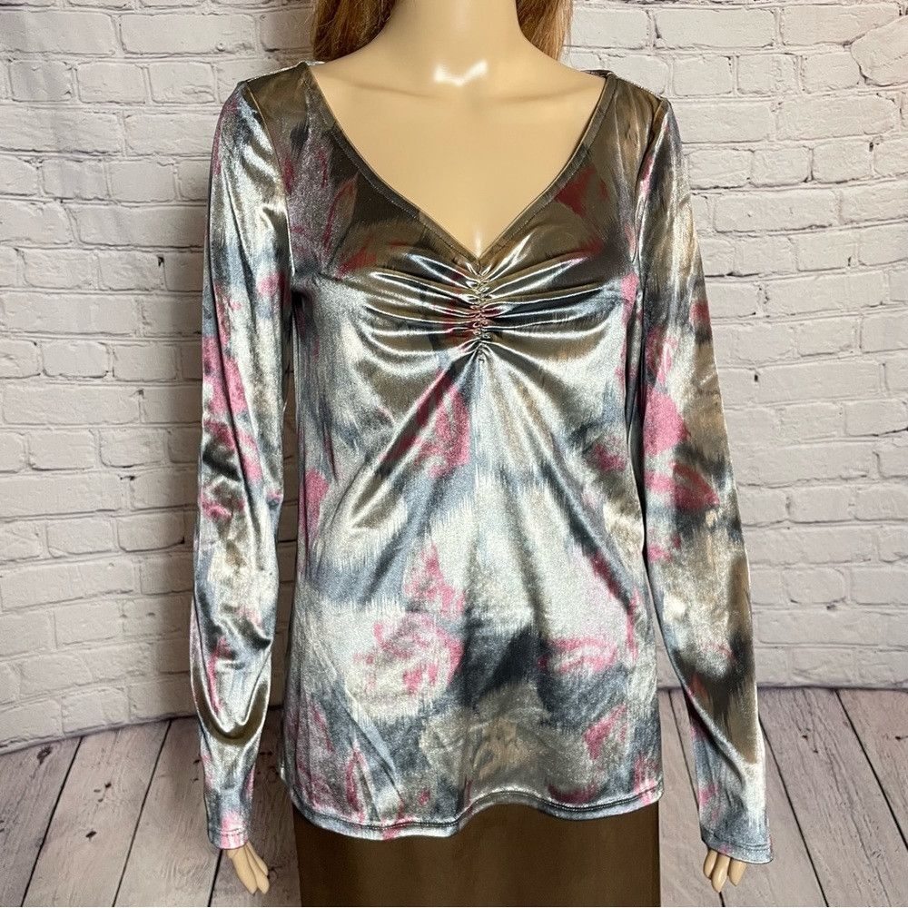Other NWT New $194 MALÌPARMI Chenille Grey Long Sleeve Top Size M Size M / US 6-8 / IT 42-44 - 4 Thumbnail