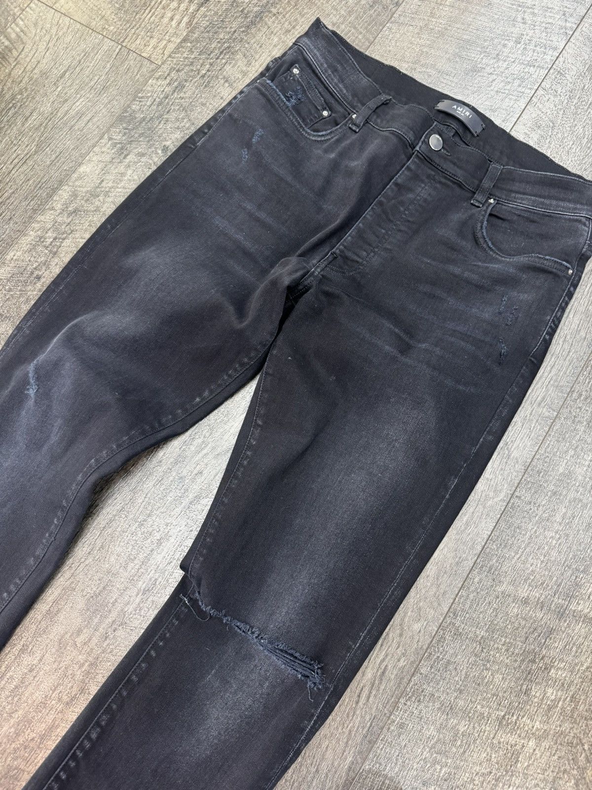 Amiri Black Distressed Jeans Size US 34 / EU 50 - 1 Thumbnail