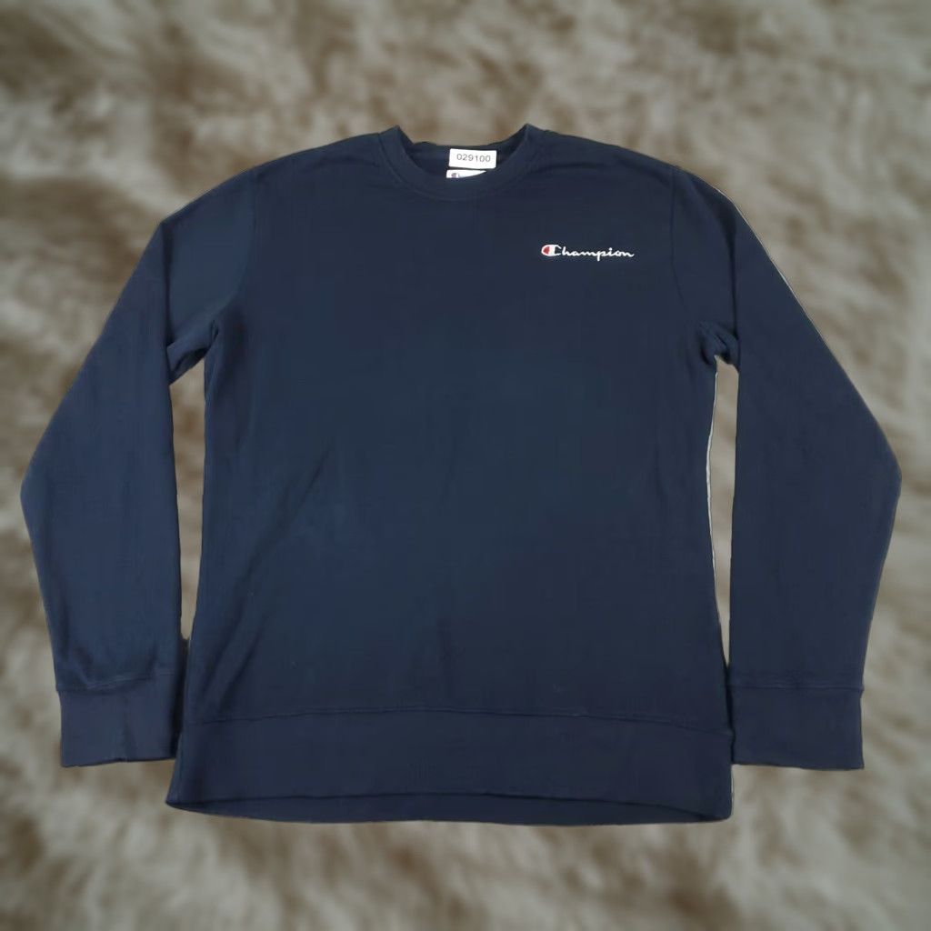 Champion Champion Pullover Sweater Mens Small Blue Long Sleeve Cotton Blend Crew Neck Size US S / EU 44-46 / 1 - 1 Thumbnail