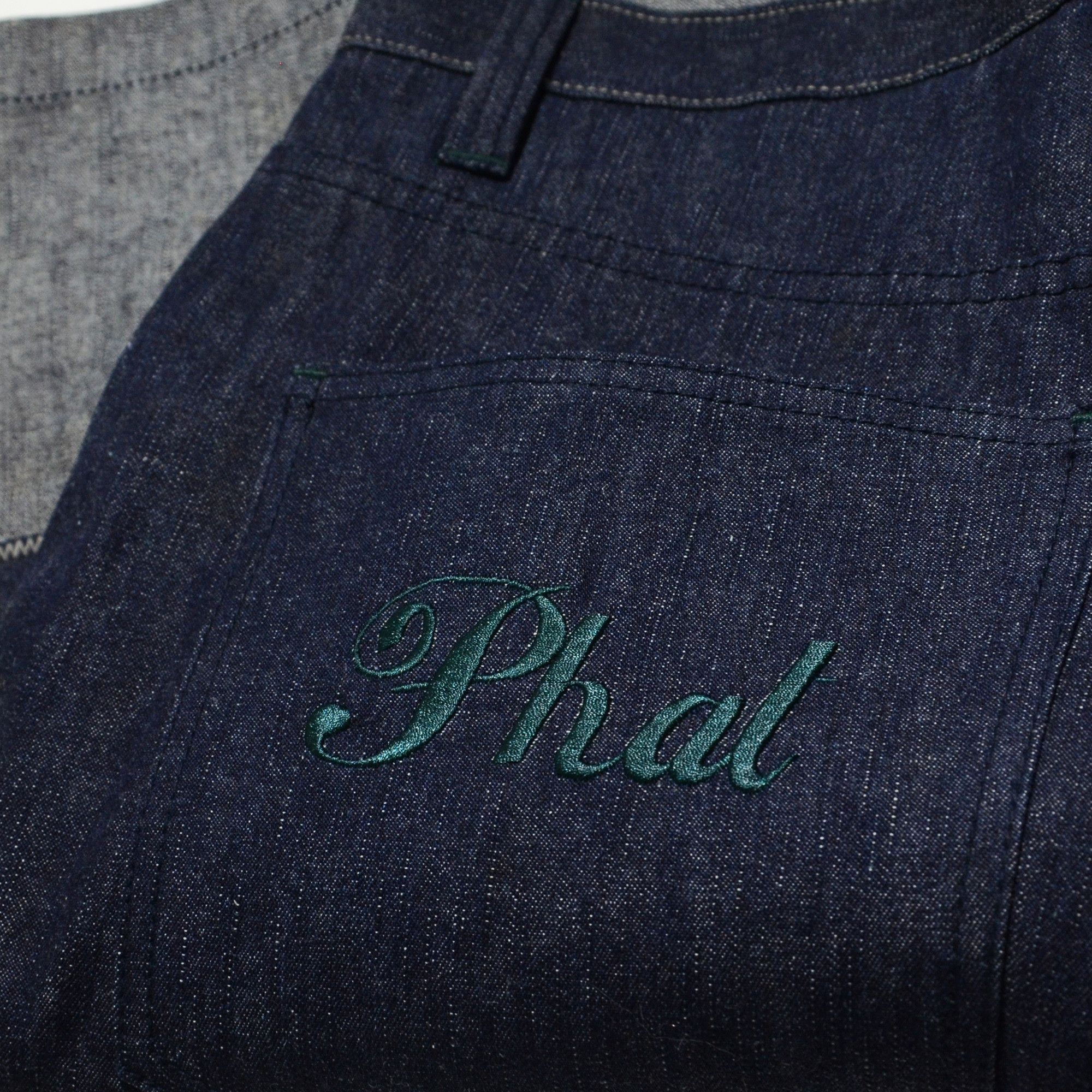 Phat Farm PF Jorts Raw Denim Rare Design 90s Hiphop Streetwear Size US 34 / EU 50 - 7 Thumbnail