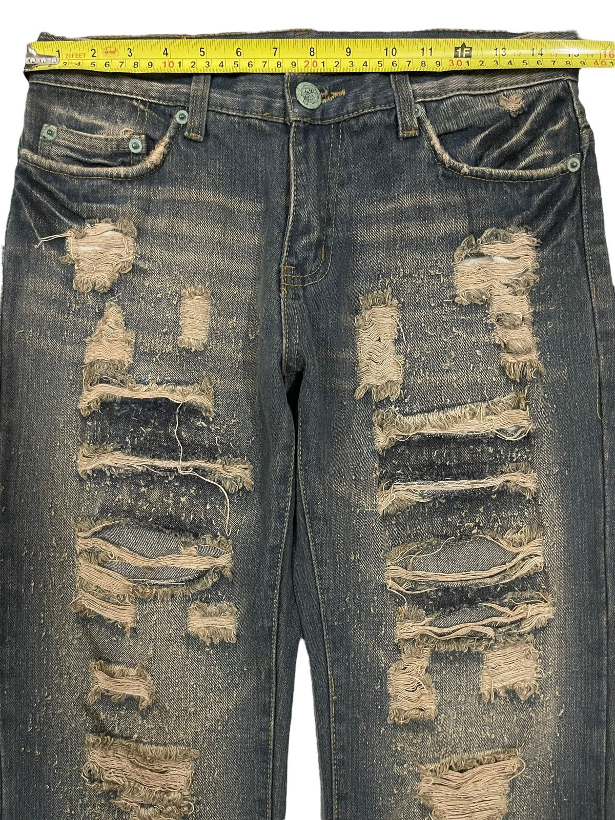 If Six Was Nine Vintage Japanese Brand Mud Wash Style Distressed Jeans Size US 30 / EU 46 - 9 Thumbnail
