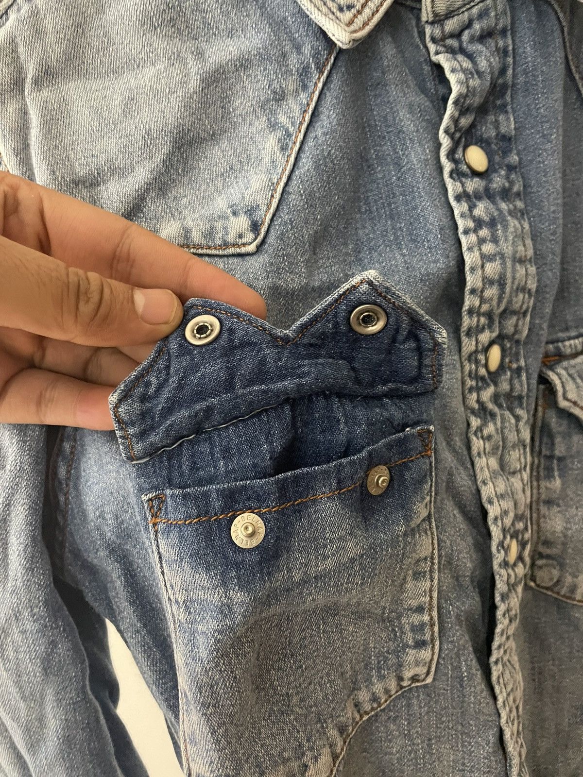 Blue Blue Japan × Japanese Brand Blue Blue Japan Stone Western Snap Button L/S Shirt Size US S / EU 44-46 / 1 - 9 Thumbnail