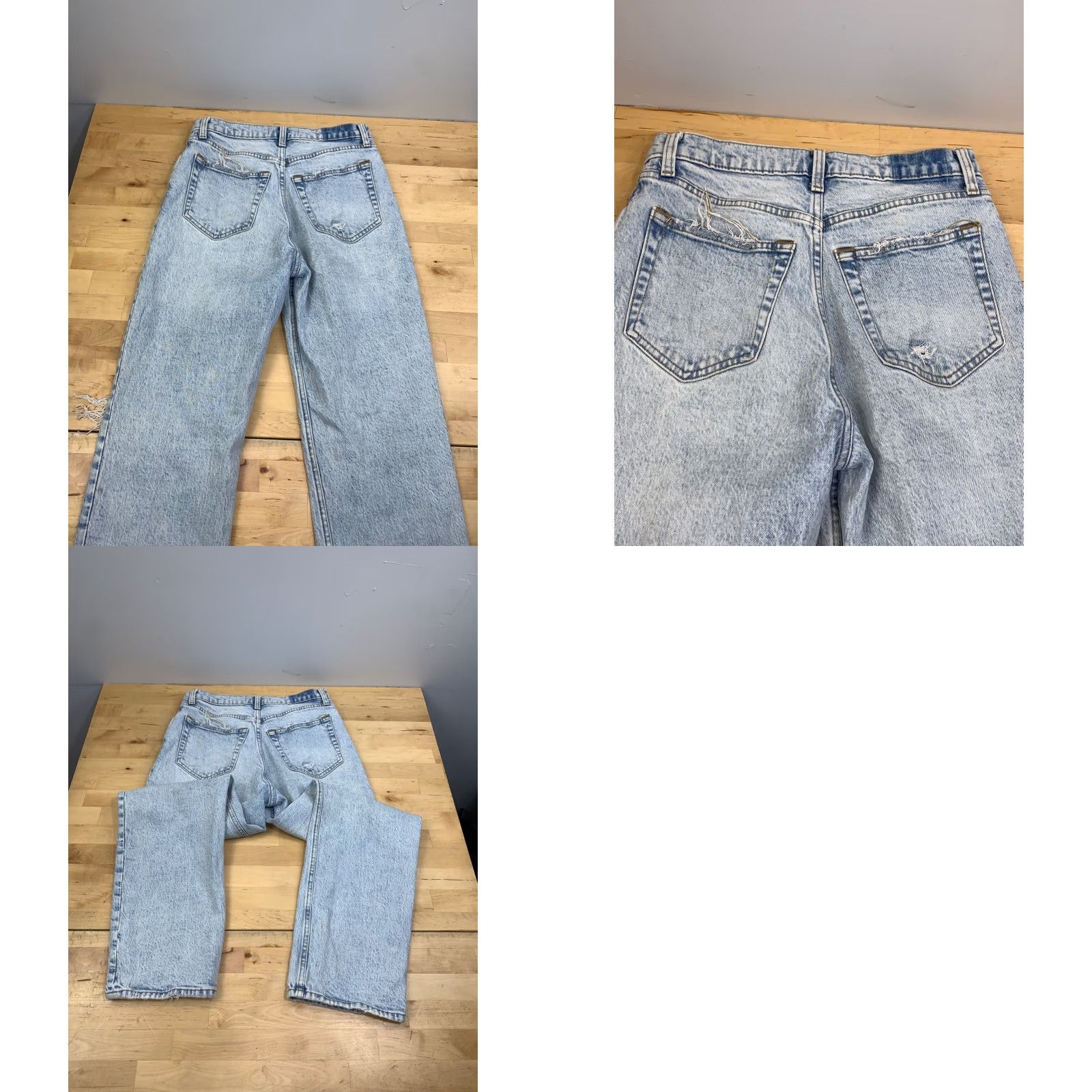 Abercrombie & Fitch Abercrombie & Fitch Jeans Womens 26 High Rise Button Fly 5-Pocket Denim Blue Distressed Straight Vintage: No 12096 Size 26" / US 2 / IT 38 - 9 Thumbnail
