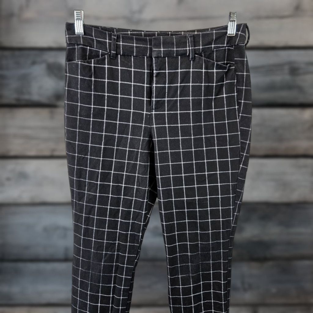 Old Navy Old Navy Womens Pixie Ankle Pants Sz 6 Black White Windowpane Cotton Blend Size 28" / US 6 / IT 42 - 1 Thumbnail