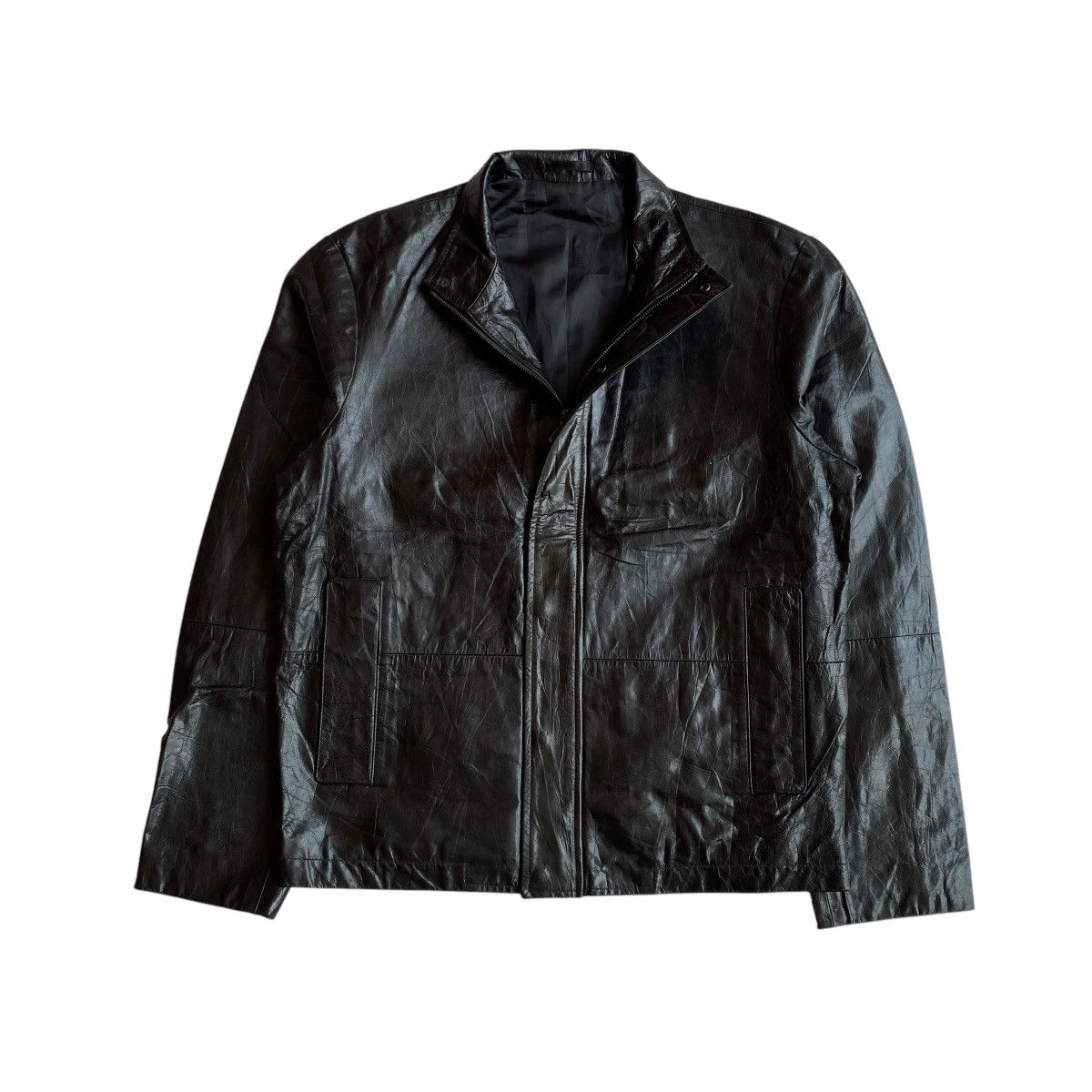 Issey Miyake Tete Homme Issey Miyake Leather Jacket Size US L / EU 52-54 / 3 - 4 Thumbnail