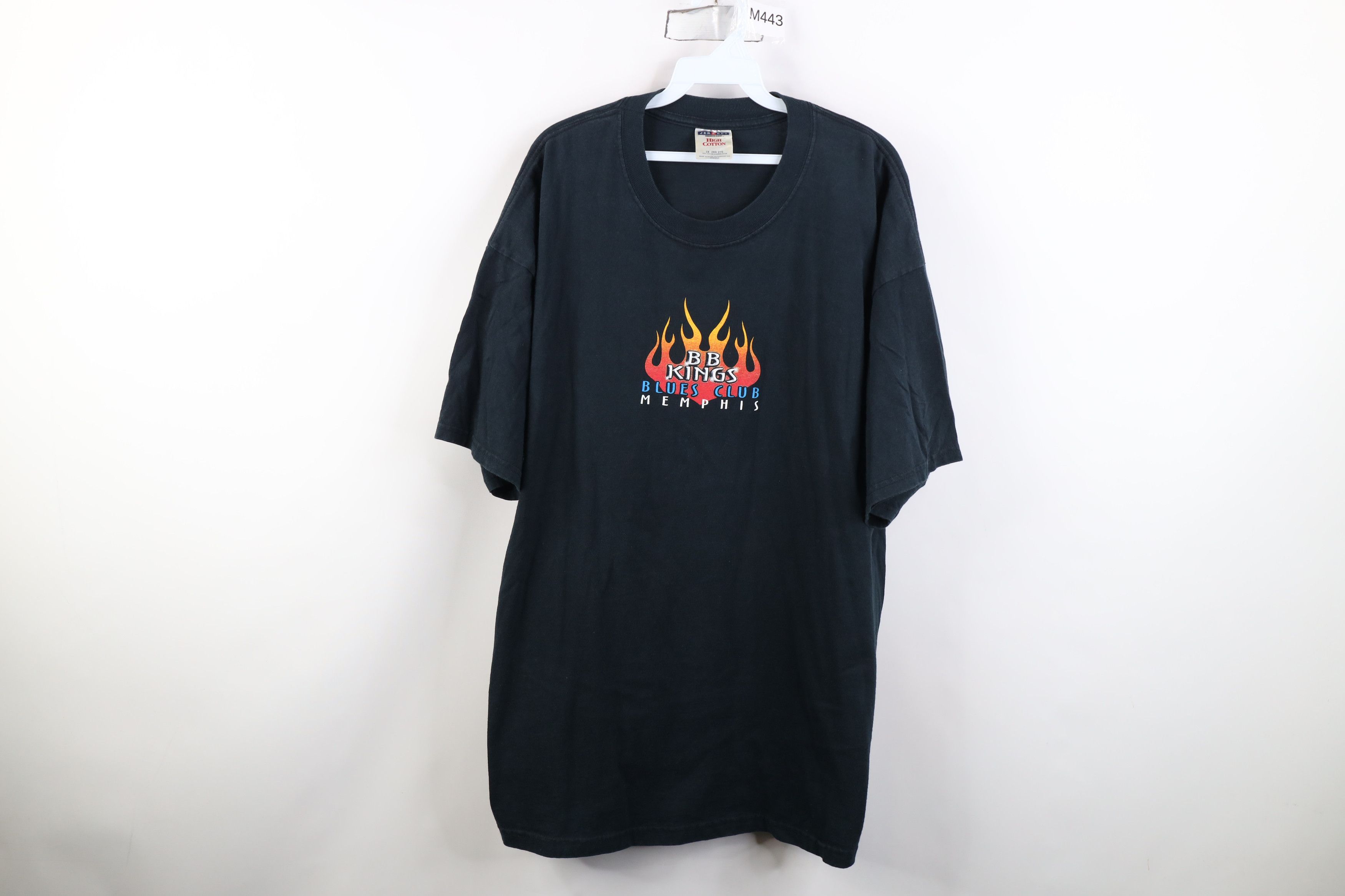 Vintage Vintage Y2K Blues Club Memphis Fire Flames T-Shirt Black Size US XXL / EU 58 / 5 - 1 Thumbnail