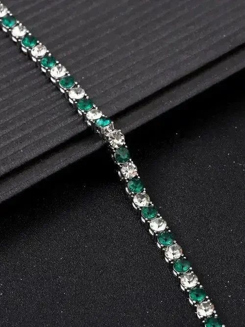 Japanese Brand Green & White Rhinestone Bracelet Size ONE SIZE - 2 Thumbnail