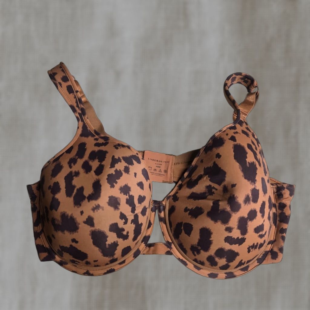 Vintage VINTAGE Not Used? Underoutfit Bra Molded Cup Underwire Animal Print Adult Women's 40D Brown Balconette 40D Women Bra Size ONE SIZE - 1 Thumbnail