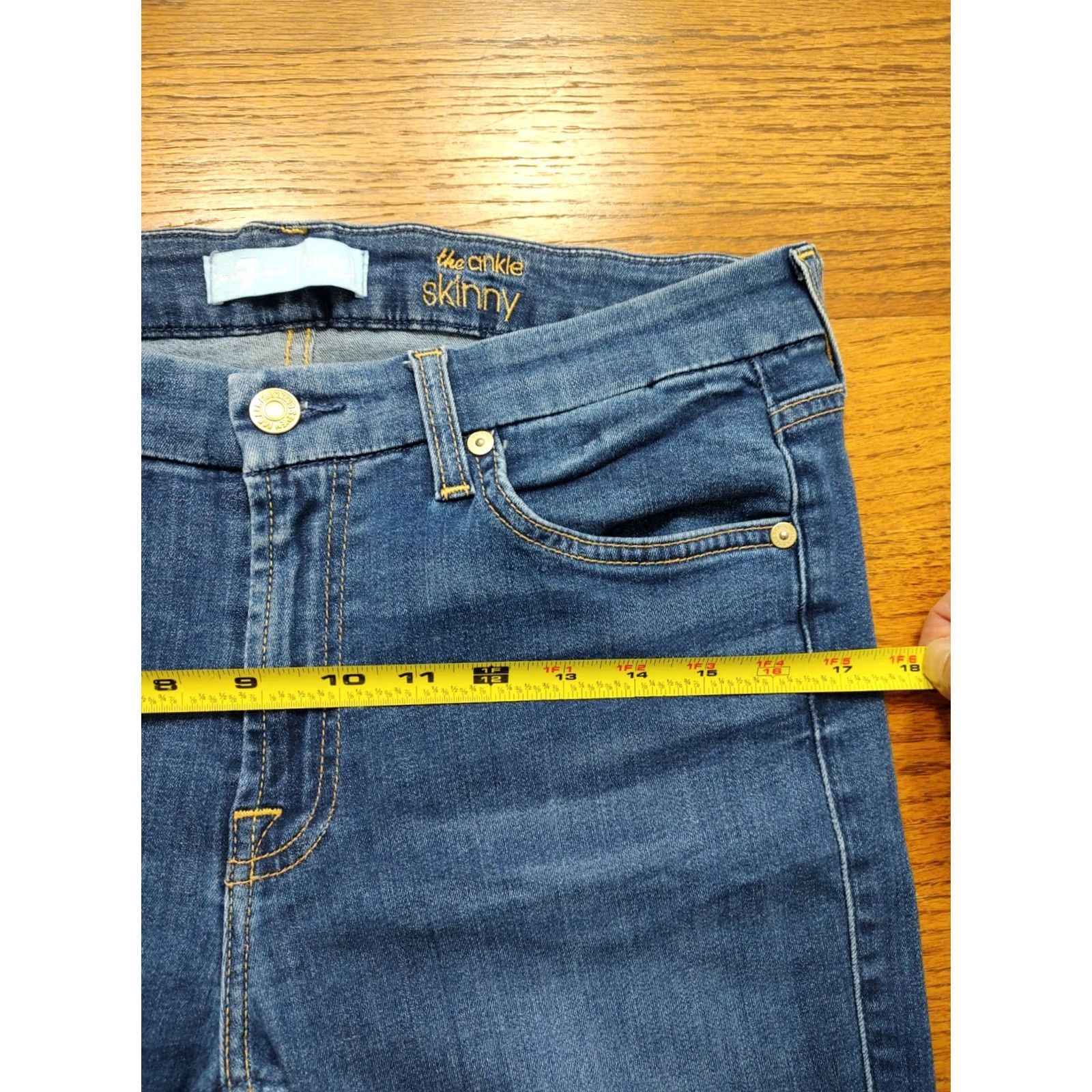 7 For All Mankind 7 For All Mankind Jeans Skinny 31 x 28 Denim Blue Women Slim 5-Pocket Inseam 28 USA City Bohemian Skinny Jeans Size 24" / US 00 / IT 34 - 6 Thumbnail