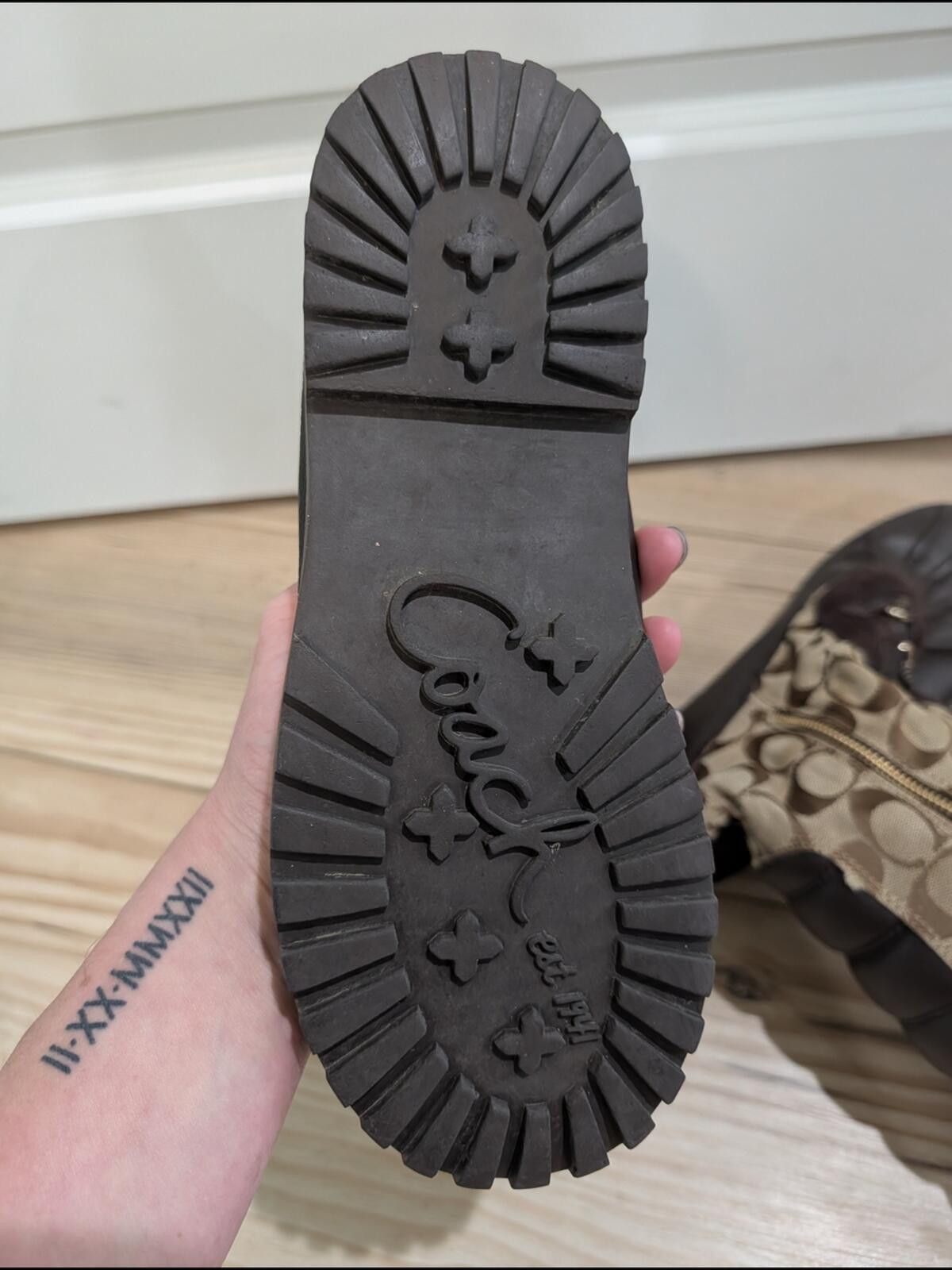 Coach Coach Brown Logo-Print Lace-Up Winter Boots Size US 9 / IT 39 - 3 Thumbnail