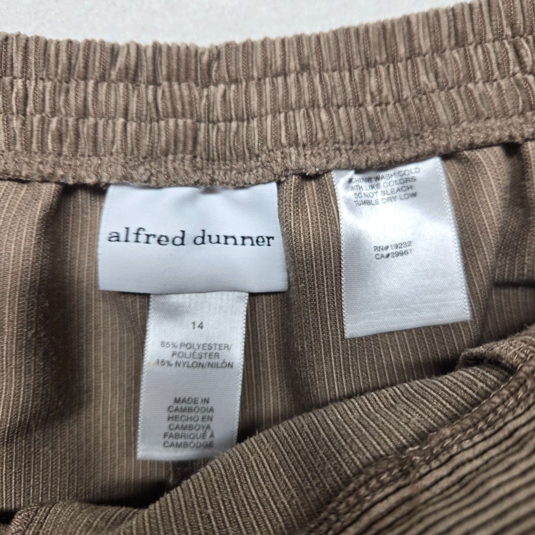 Vintage Alfred Dunner Solid Brown Pants Pull On Elastic Waist Adult Women's Size 14 Size 36" / US 14 / IT 50 - 4 Thumbnail