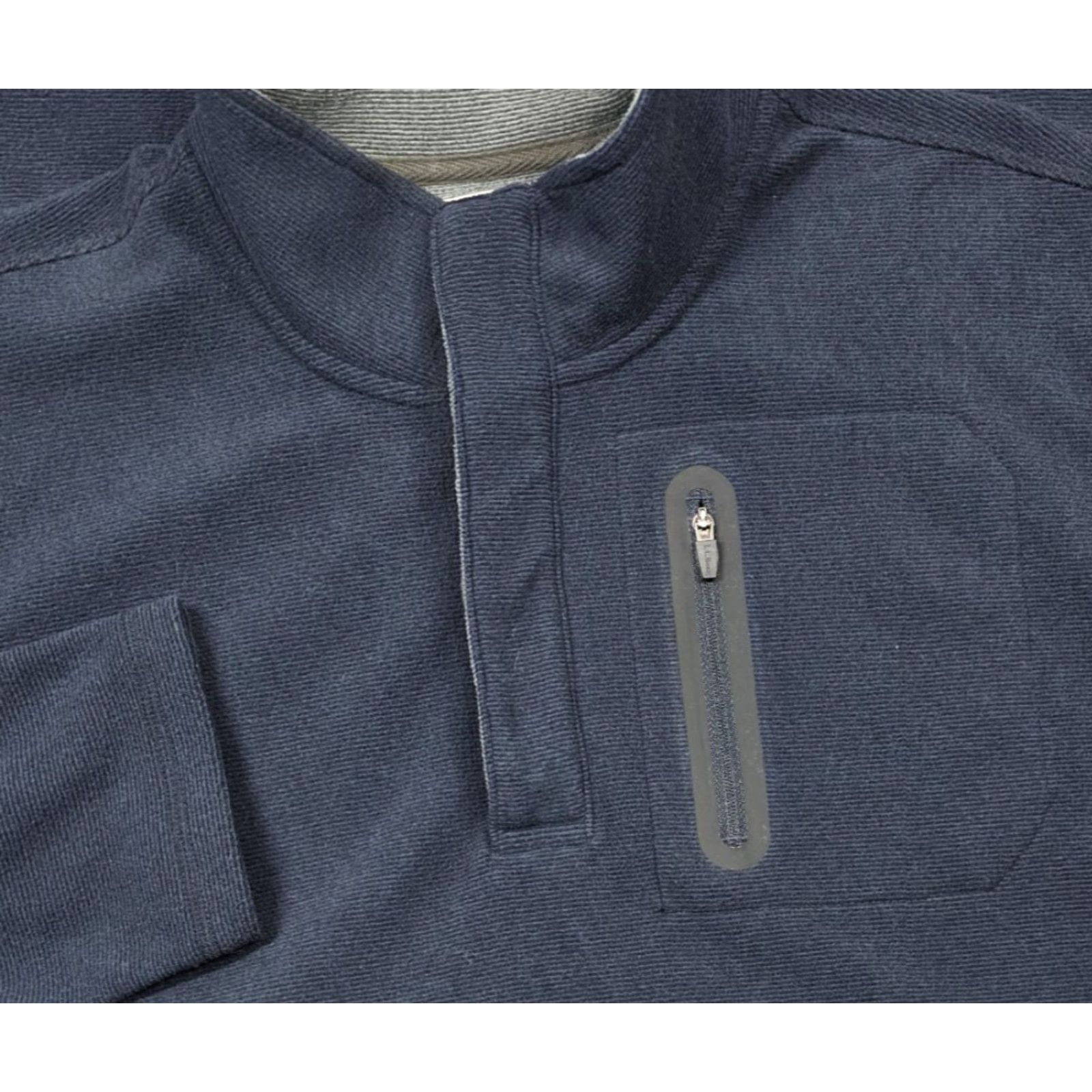 Vintage L.L.Bean Men's Fleece Button Mock Henley Pullover Shirt 505670 Blue L Size US L / EU 52-54 / 3 - 3 Thumbnail