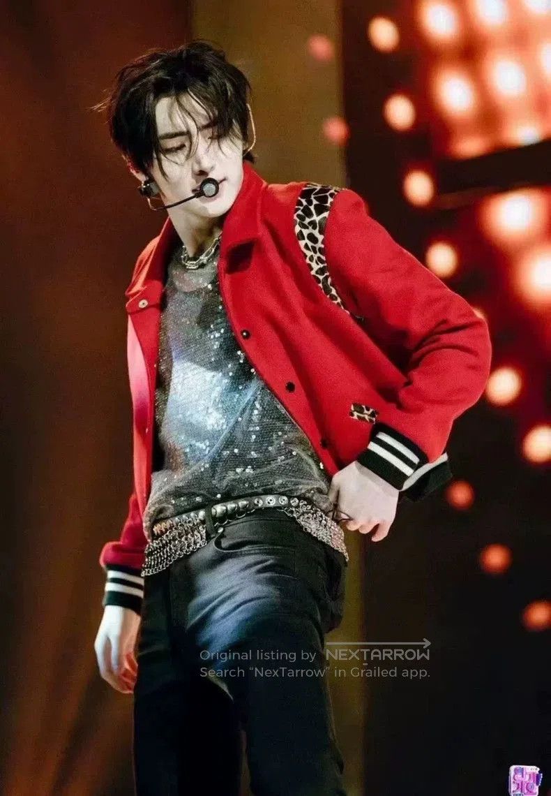 Saint Laurent Paris Saint Laurent Red Leopard Print Baseball Jacket. Size US L / EU 52-54 / 3 - 2 Thumbnail