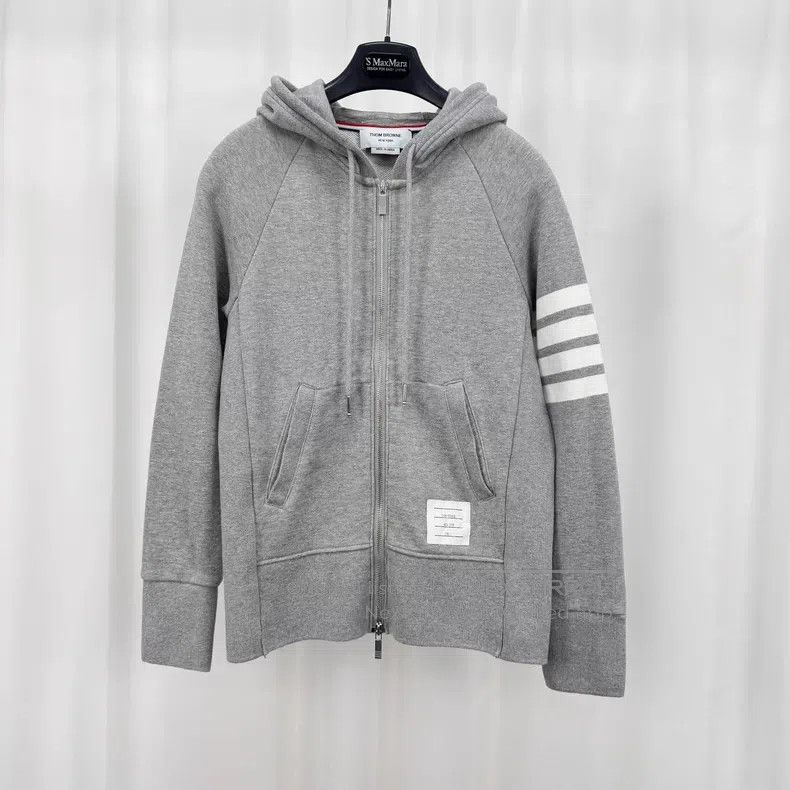 Thom Browne Thom Browne Gray Zip-Up Sweater Size US S / EU 44-46 / 1 - 1 Thumbnail
