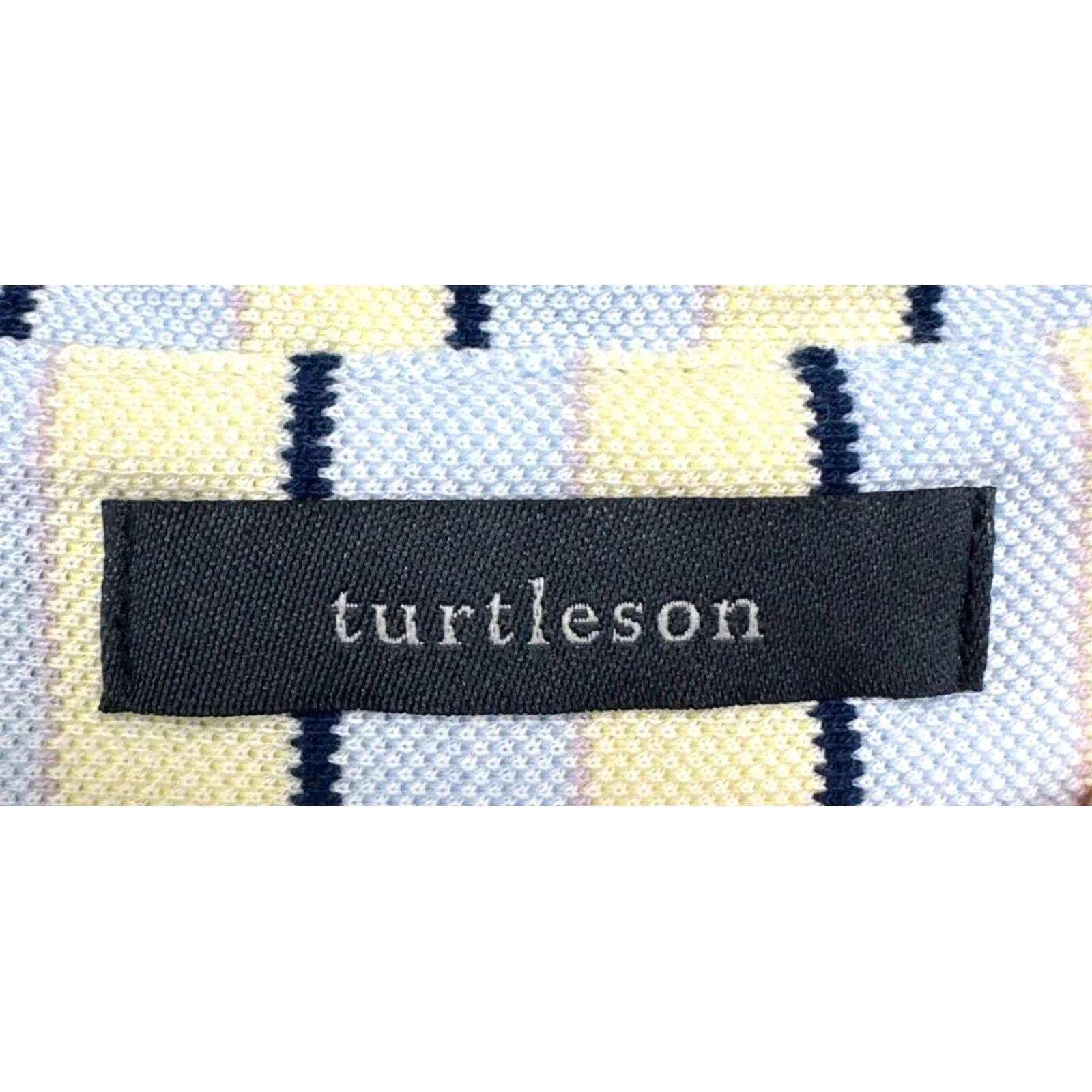 Vintage Turtleson Polo Shirt Mens Large Blue Yellow 100% Cotton Casual Rugby Short Sleeve/Collared Shirt Size US L / EU 52-54 / 3 - 4 Thumbnail