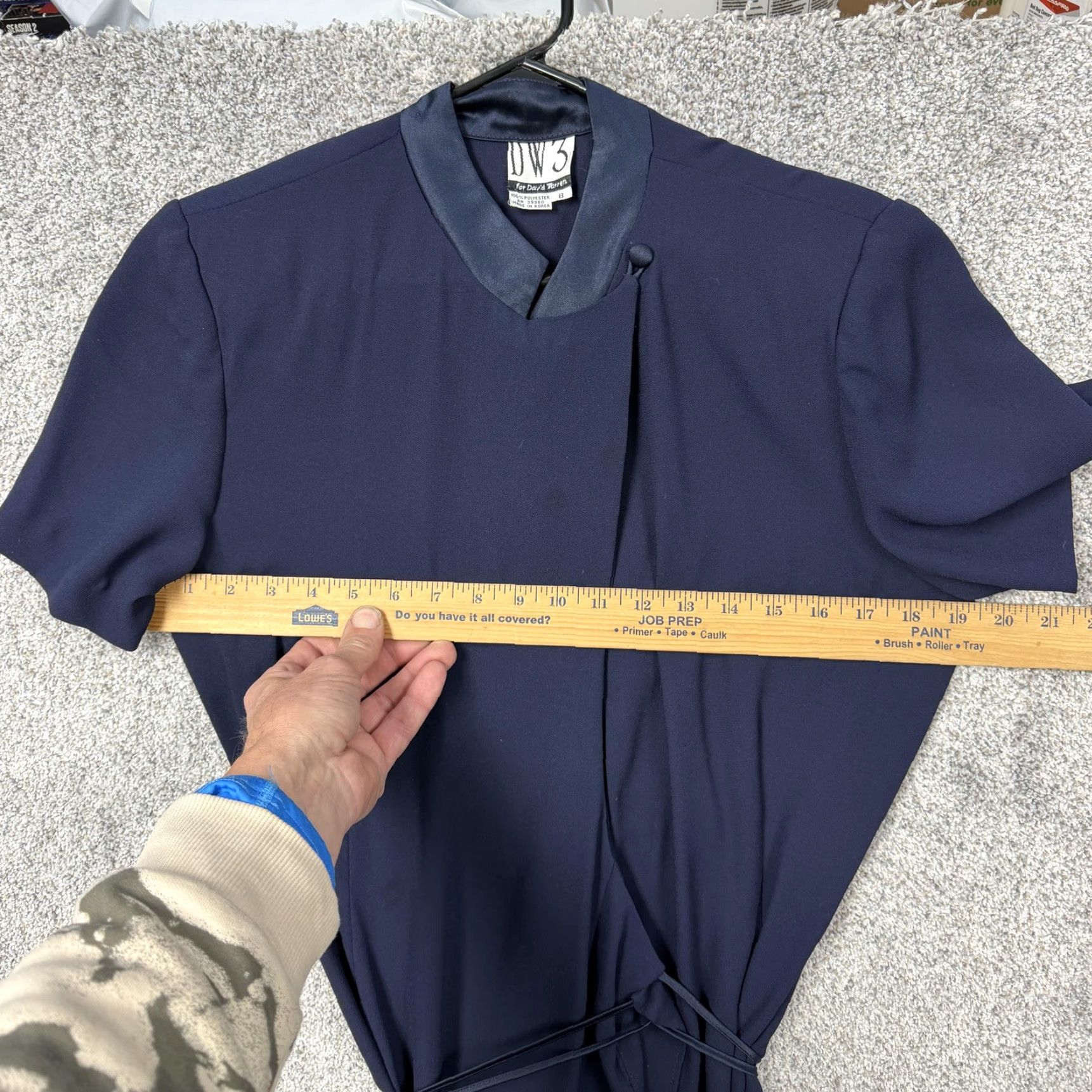 Vintage VINTAGE DW3 for David Warren Dress Navy Collared Workwear Office Chic Woman 8 Blue Short Sleeve A-Line Maxi Size M / US 6-8 / IT 42-44 - 2 Thumbnail