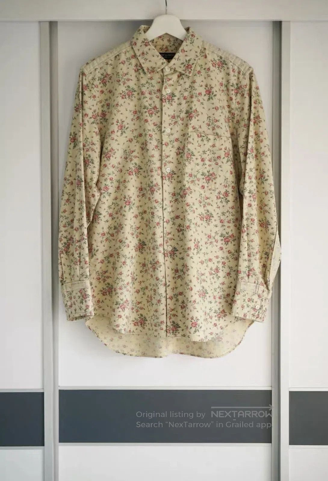 Comme des Garcons Beige Floral Long Sleeve Button. Size US L / EU 52-54 / 3 - 1 Thumbnail
