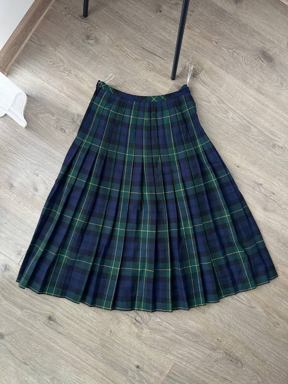 Other UK × Vintage Vintage Hammer Wool Green Scottish 90’s Tartan Skirt Size 30" / US 8 / IT 44 - 2 Thumbnail