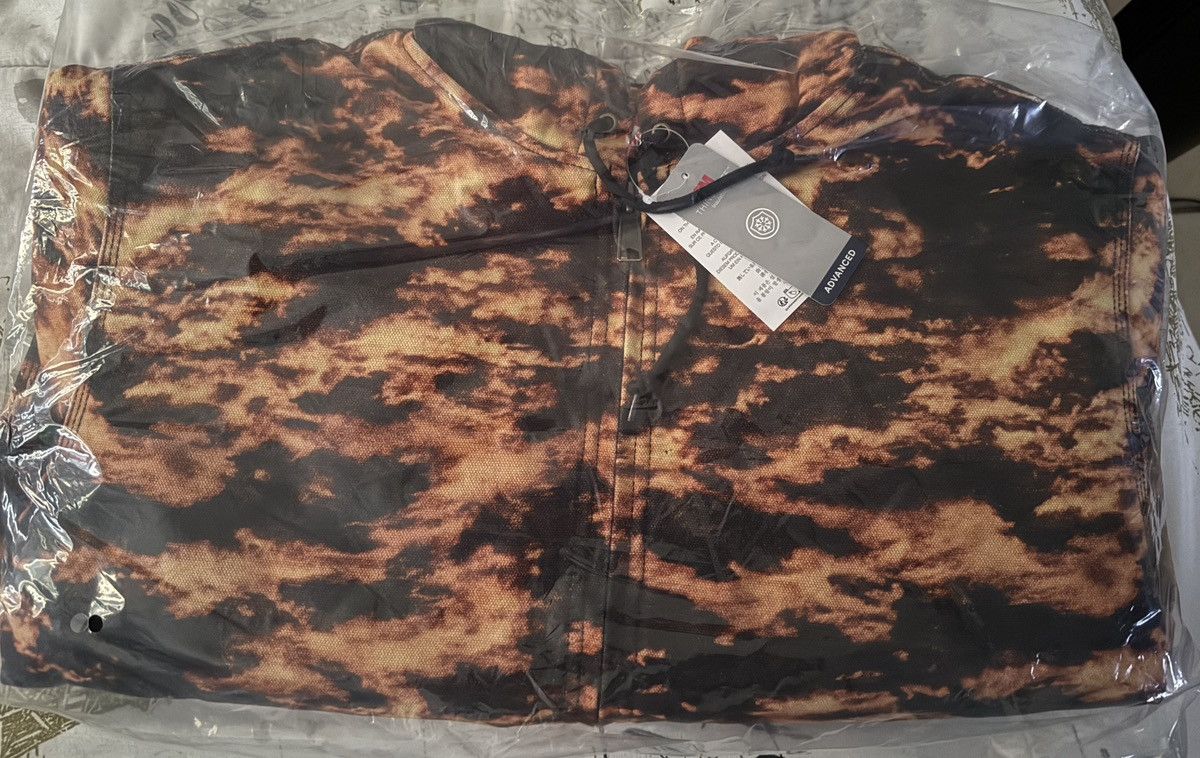 AOI EMBROIDERED HOODED WORK JACKET FLAMES SIZE M