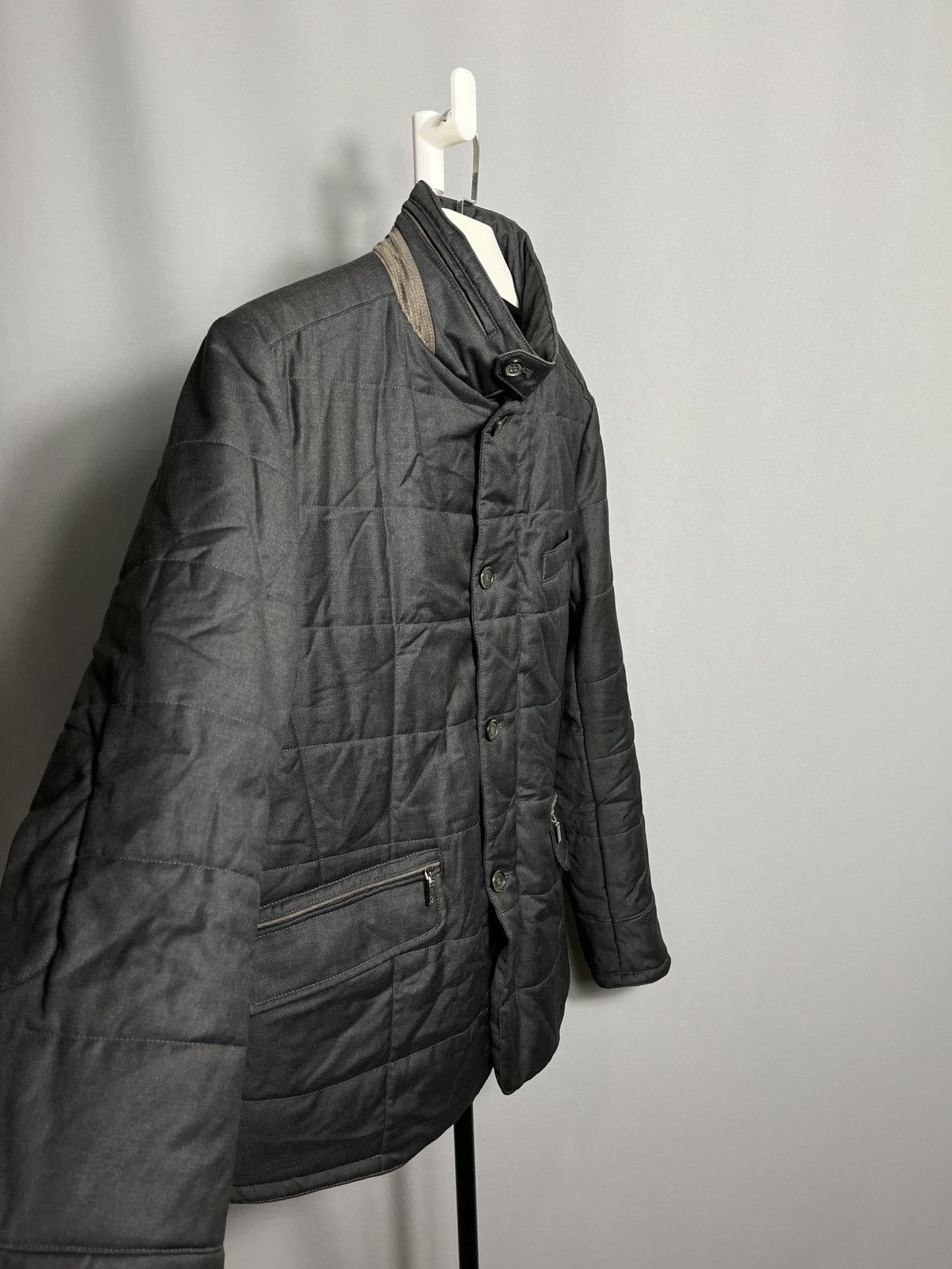 Gimo's gimos lanificio comero mens jacket wool grey coat full zip Size US L / EU 52-54 / 3 - 2 Thumbnail
