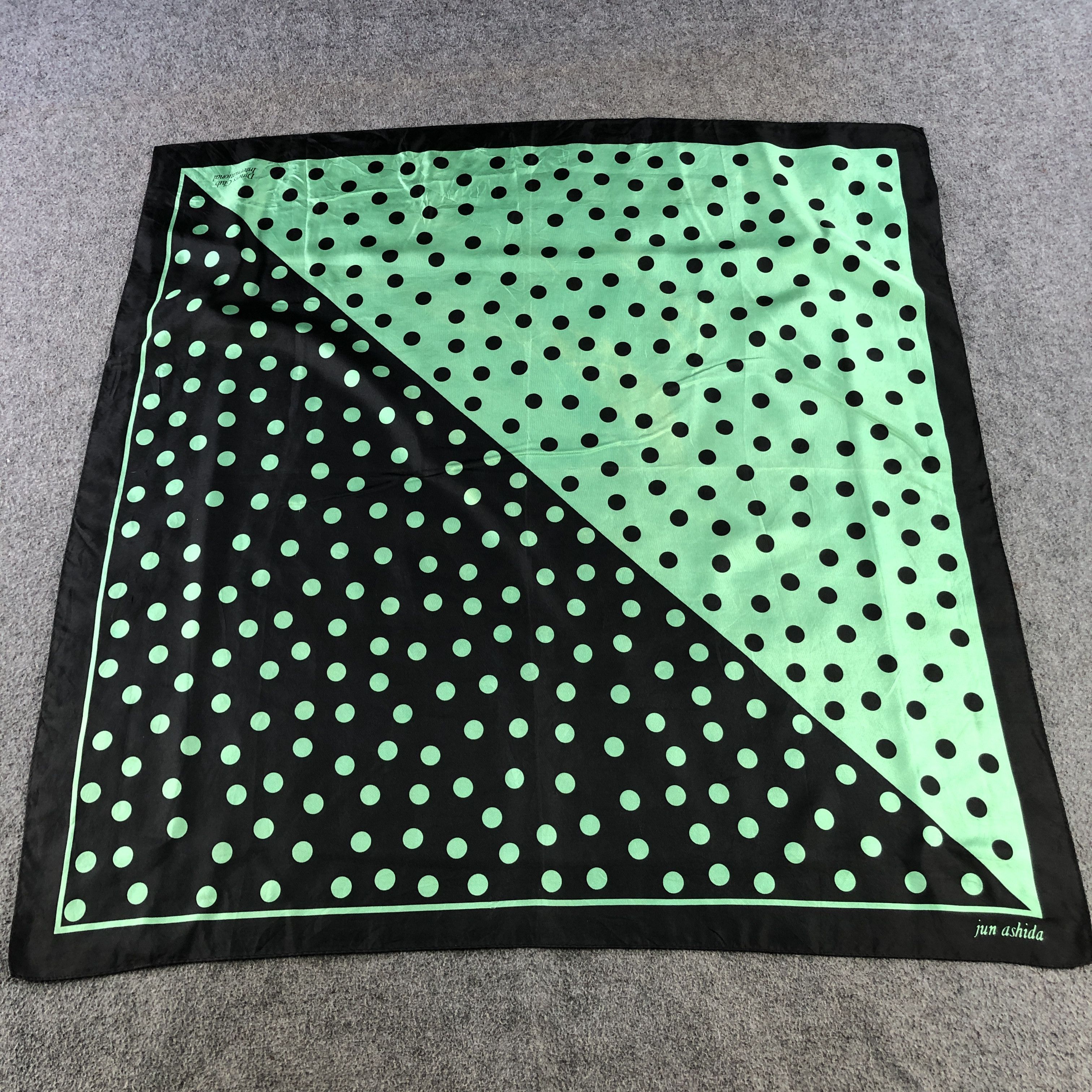 Vintage Jun Ashida Polka Dots Silk Scarf M1341 Size ONE SIZE - 2 Thumbnail