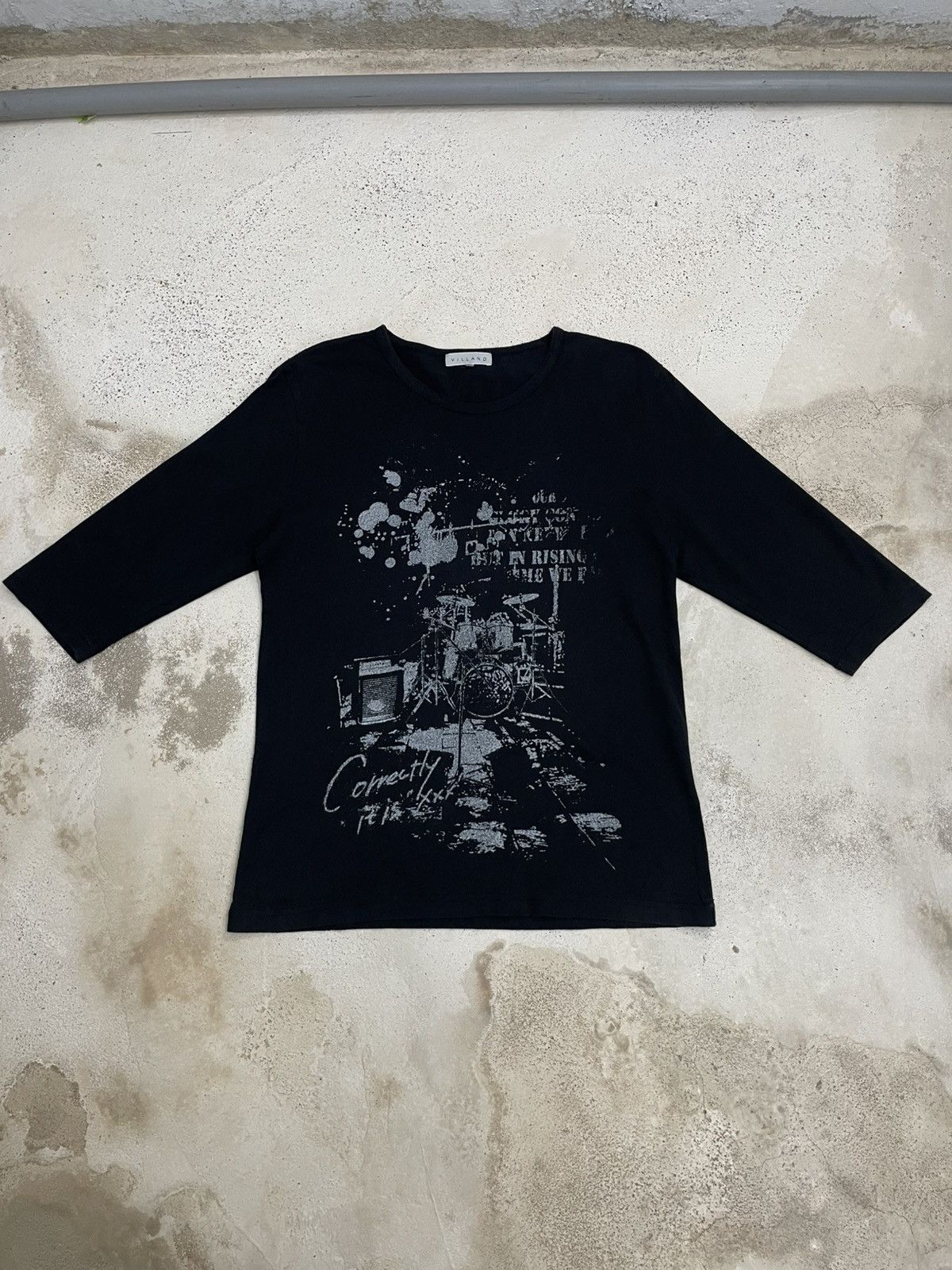Japanese Brand Villand Band Graphic Y2K Vintage 3Q Sleeve Drum Music Size US L / EU 52-54 / 3 - 1 Thumbnail