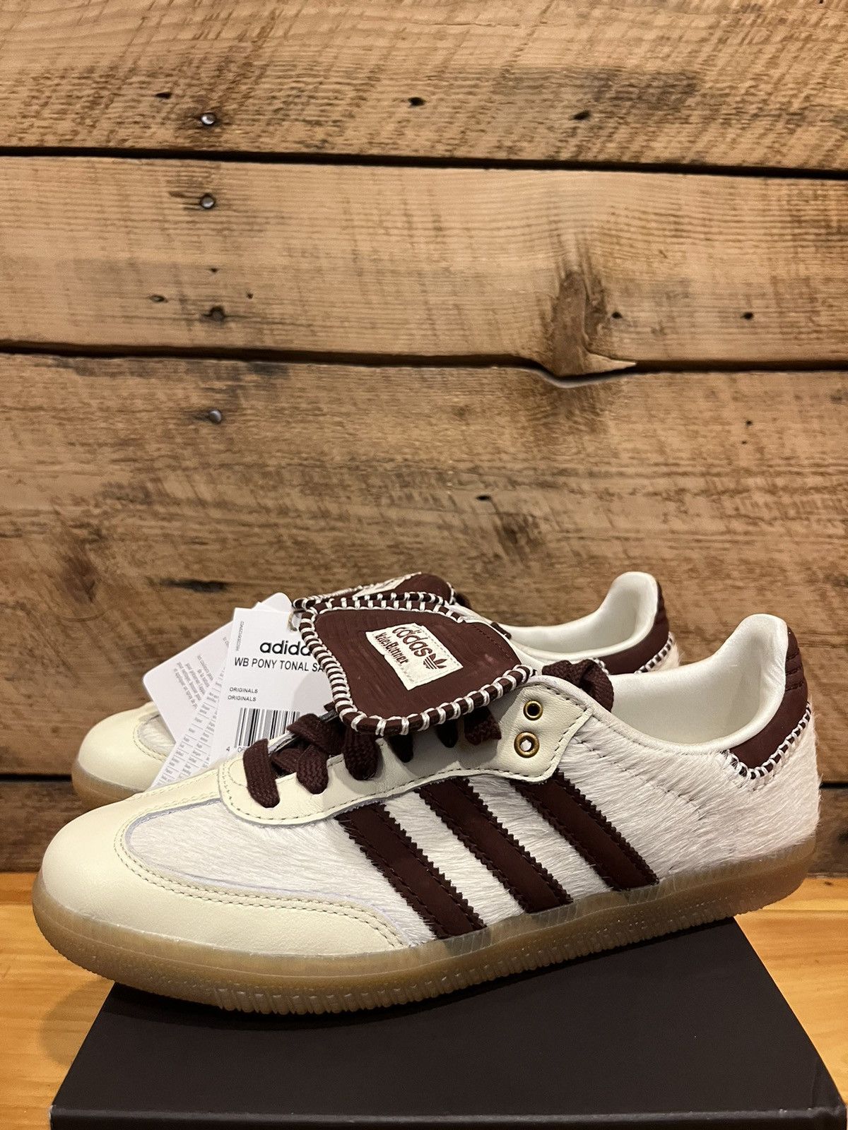 adidas gazelle silver green womens Wales Bonner Pony Hair Samba  Cream White / Mystery Brown  La Garonne