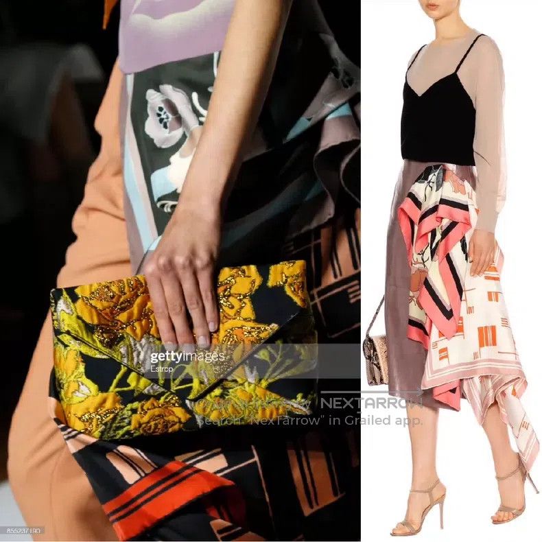 Dries Van Noten Silk Scarf Midi Skirt
