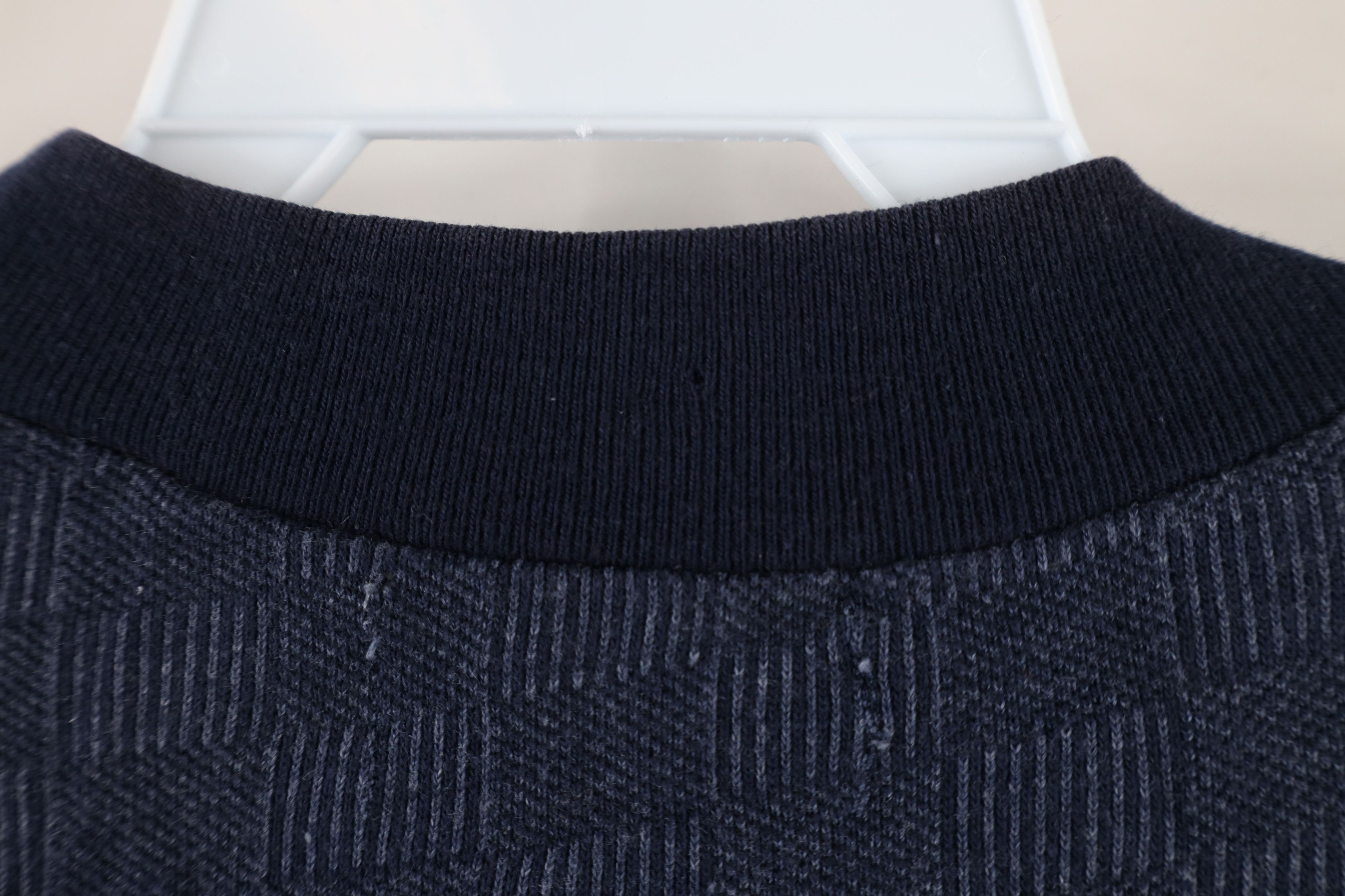 Vintage Vintage 90s Streetwear Checkered Knit Pocket T-Shirt Blue Size US L / EU 52-54 / 3 - 7 Thumbnail