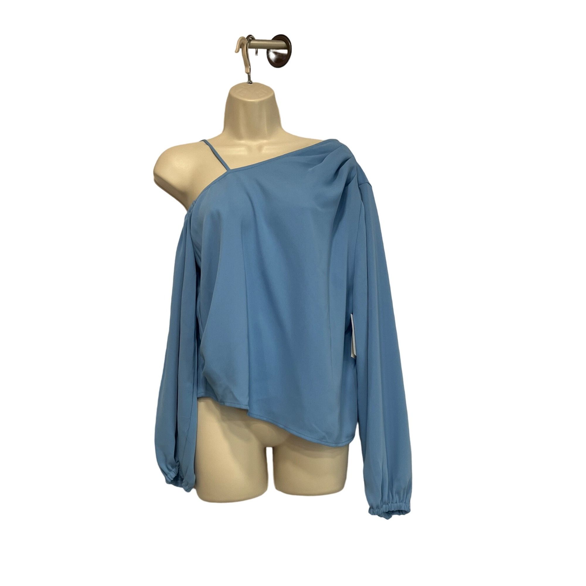 Other Open Edit Pleated Asymmetric Top, Blue Lake, M Size M / US 6-8 / IT 42-44 - 4 Thumbnail