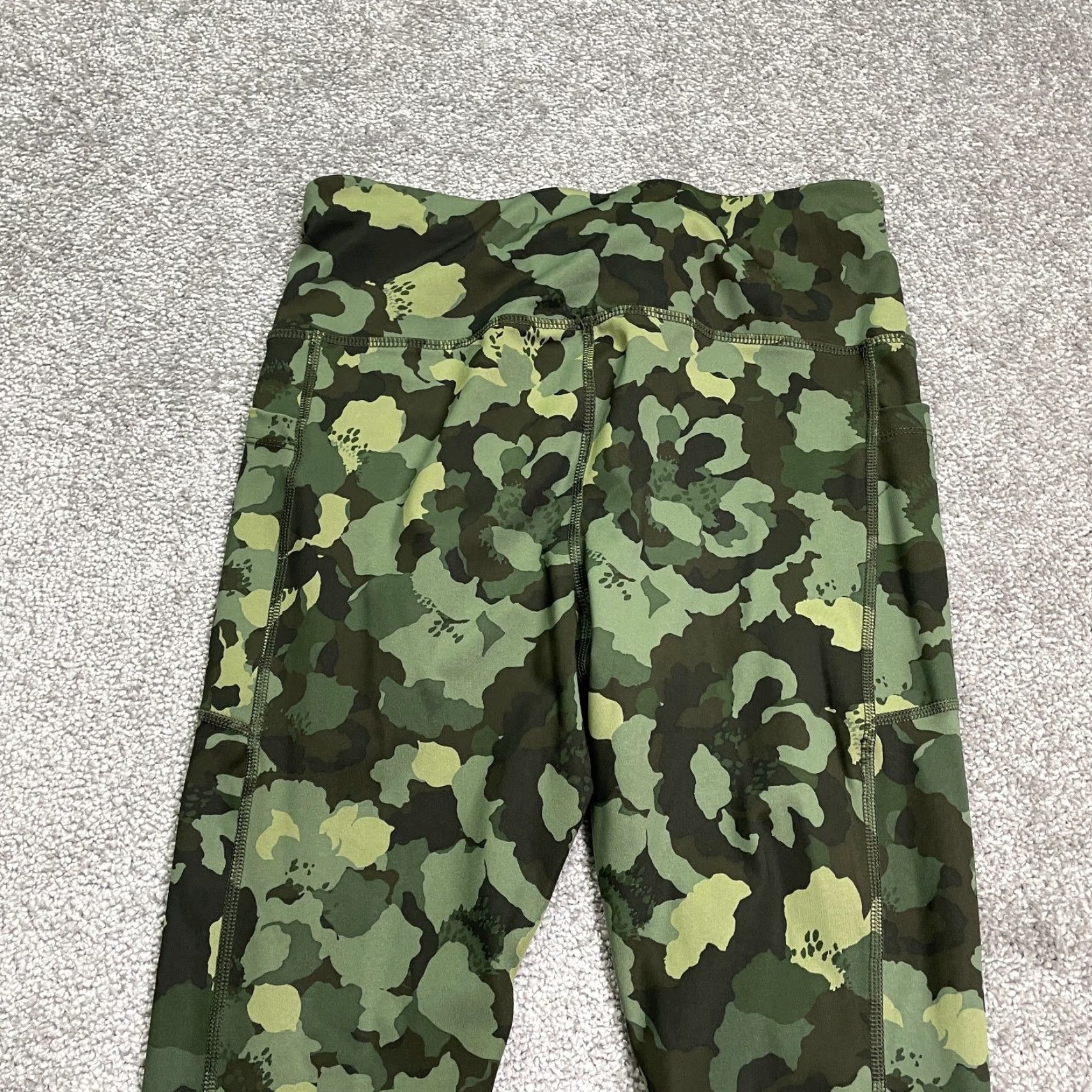 Avia VINTAGE Avia Compression Leggings Women S Green Camouflage Active Athletic Gym 26x27 Size 28" / US 6 / IT 42 - 3 Thumbnail