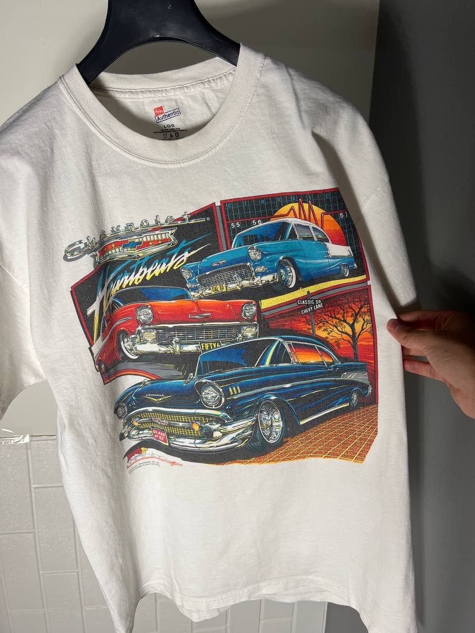 NASCAR VINTAGE HANES CHEVROLET CAR RETRO T-SHIRT RACING Y2K 90s USA Size US L / EU 52-54 / 3 - 4 Thumbnail