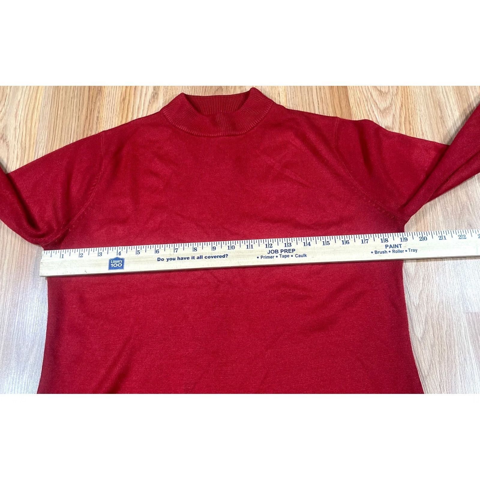 Vintage Sag Harbor Sweater Womens Petite Small Red Knit Mock Neck Long Sleeve Acrylic Size S / US 4 / IT 40 - 5 Thumbnail