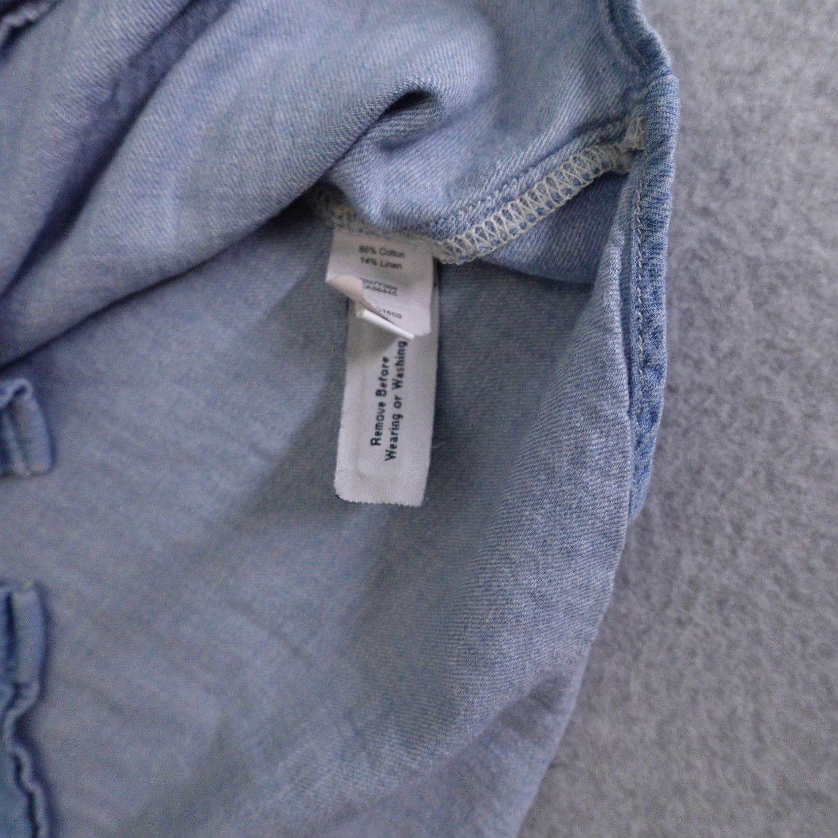 Madewell VINTAGE MADEWELL Shirt Womens Small Chambray Cap Sleeve Front Pocket Cotton Linen Size S / US 4 / IT 40 - 4 Thumbnail