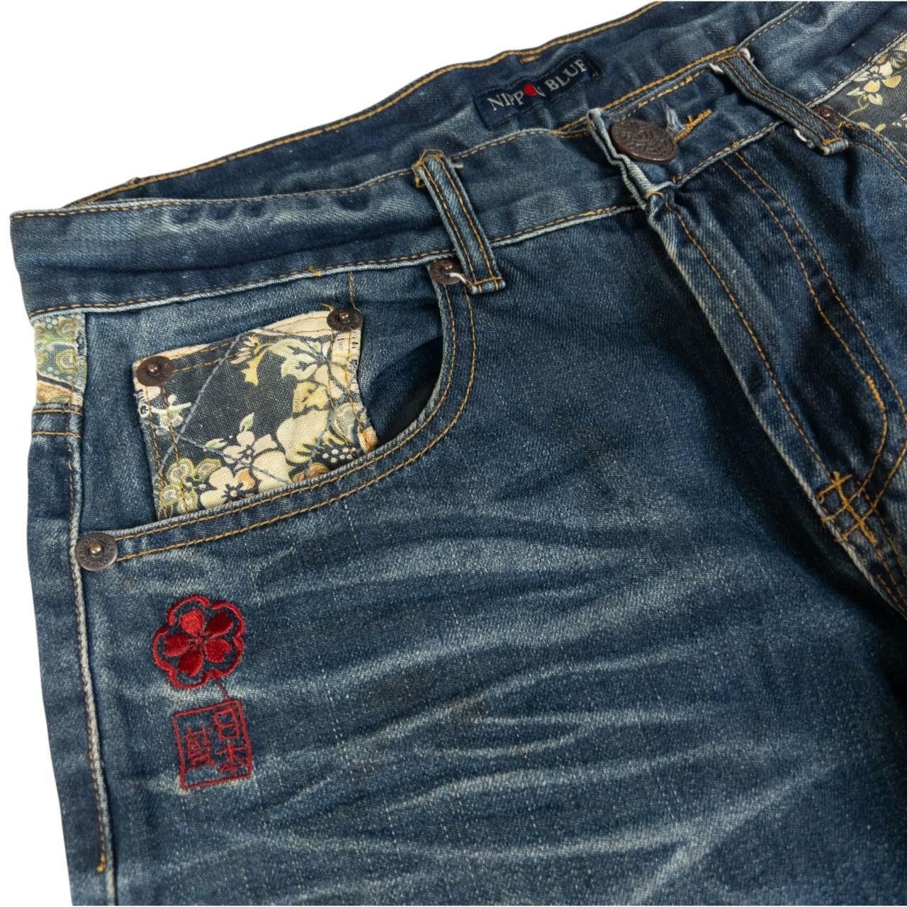 Other Nippon Blue Embroidered Patchwork Denim Jeans Size W32 Size US 32 / EU 48 - 5 Thumbnail