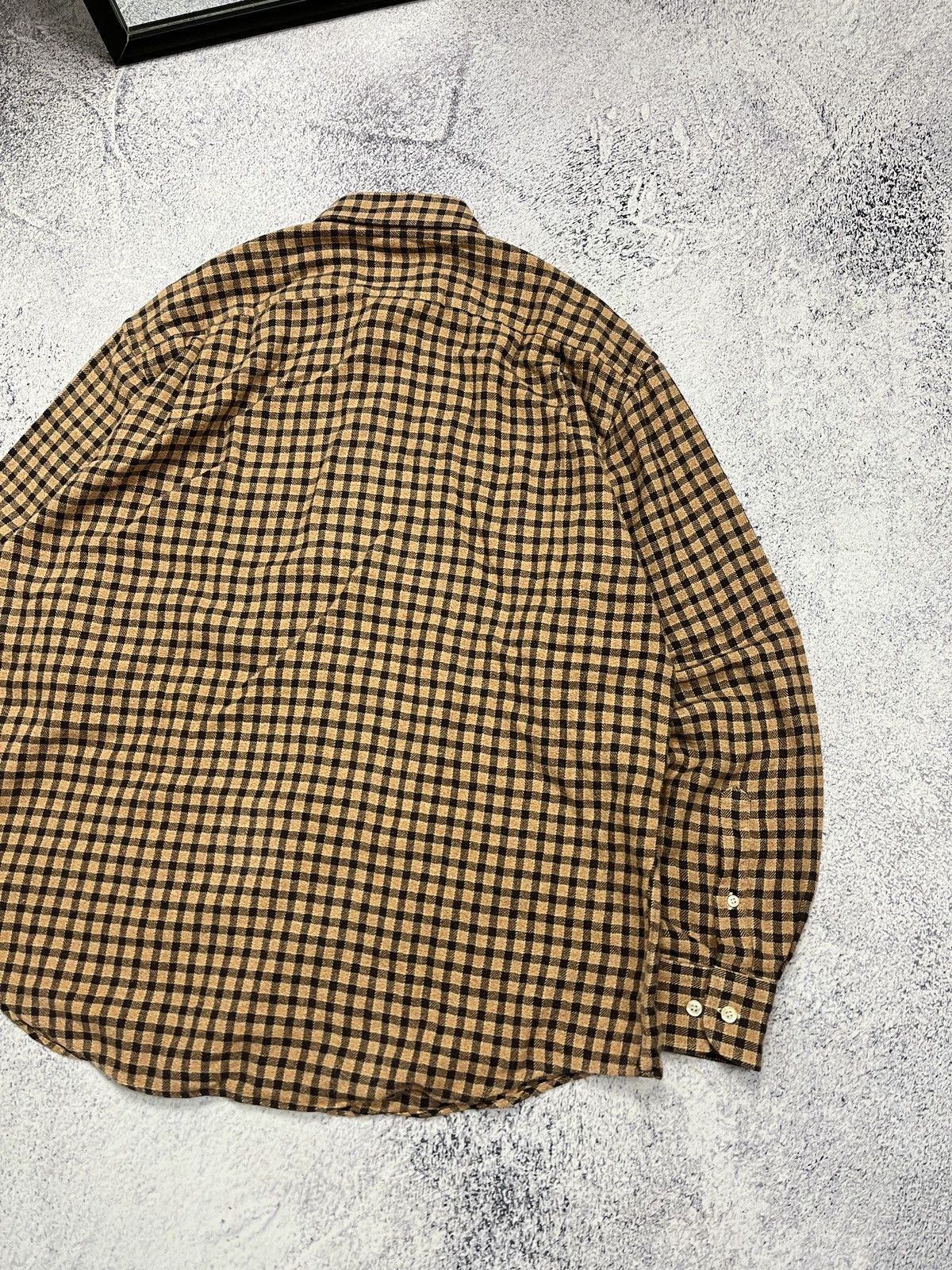 Vintage Yves Saint Laurent Pour Homme YSL Logo Flannel Plaid Shirt Size US L / EU 52-54 / 3 - 12 Thumbnail