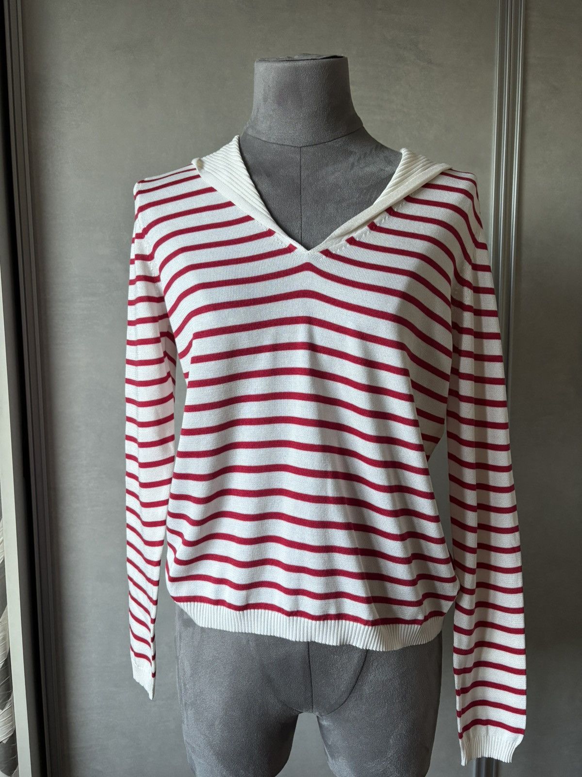 Dior Christian Dior Striped Silk & Cotton Hooded Sweater Size 38 Size S / US 4 / IT 40 - 1 Thumbnail