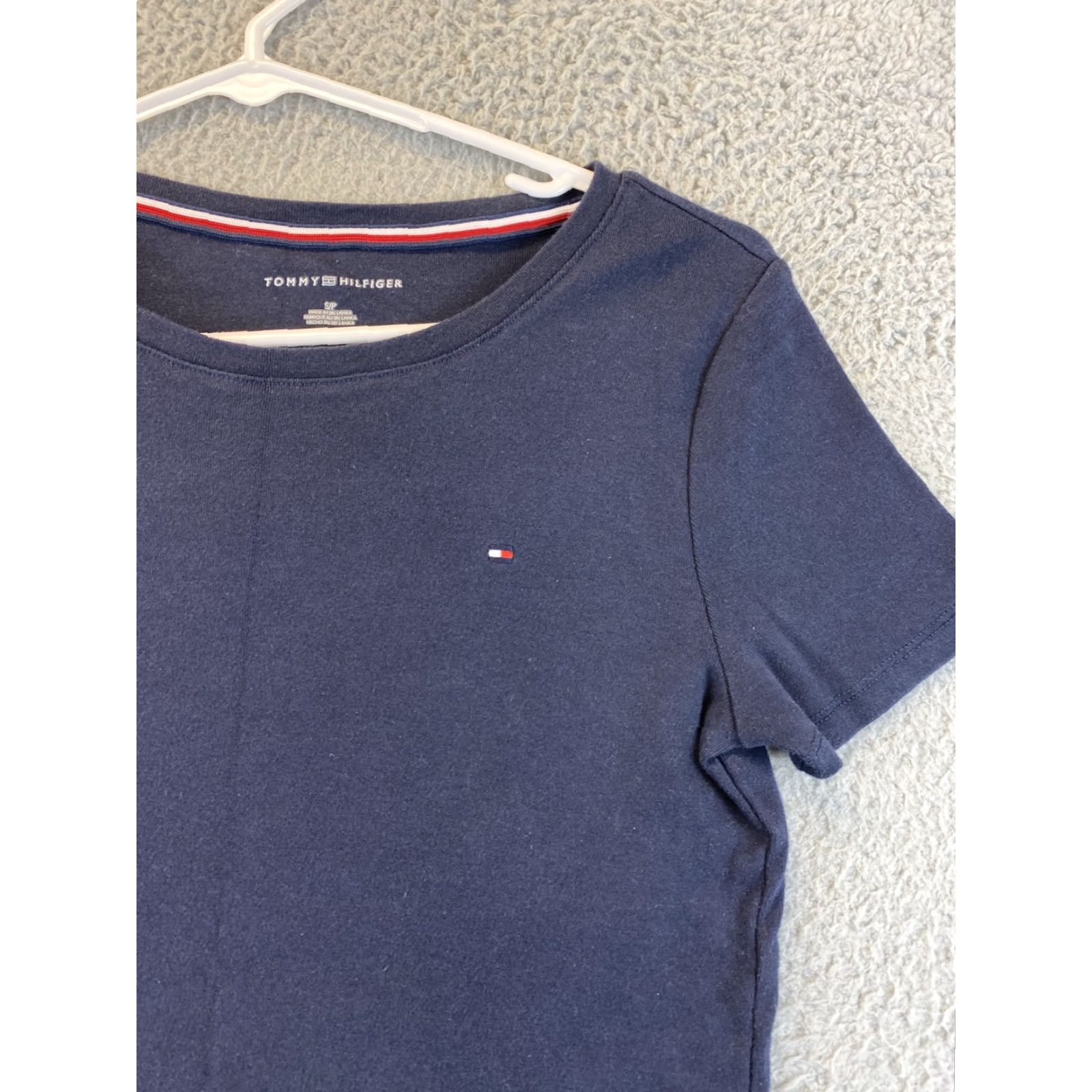 Tommy Hilfiger TOMMY HILFIGER T-Shirt Women Short Sleeve Jersey Cotton Navy Blue Size S Logo Spellout Graphic Flag 90s Mens? Size S / US 4 / IT 40 - 2 Thumbnail