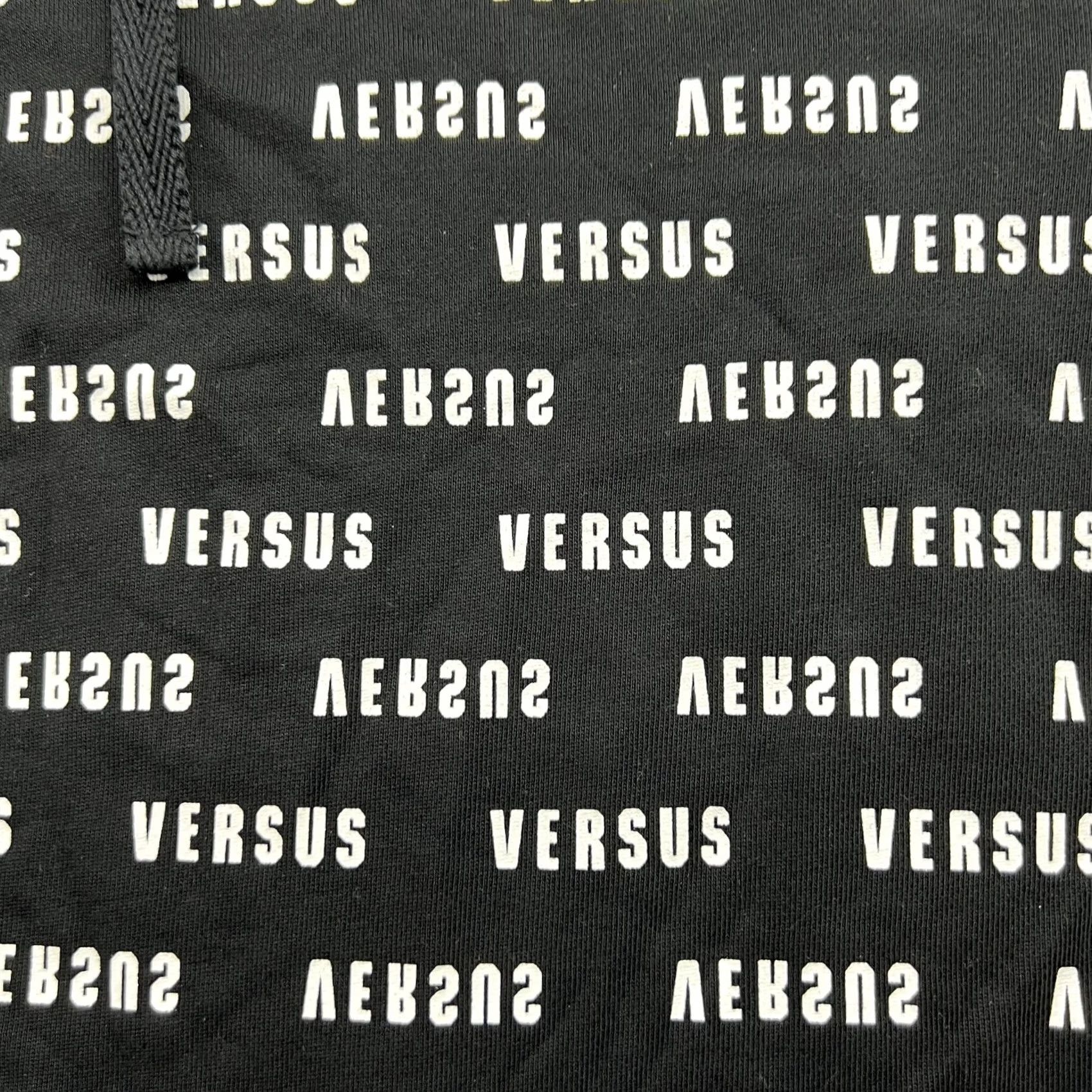 Versace Gianni Versace Versus Hoodie Sweatshirt XXL Drawstrings AOP Spellout Black White Mens Hooded Pockets Knit Cotton Canvas Pullover 2XL Size US XXL / EU 58 / 5 - 4 Thumbnail