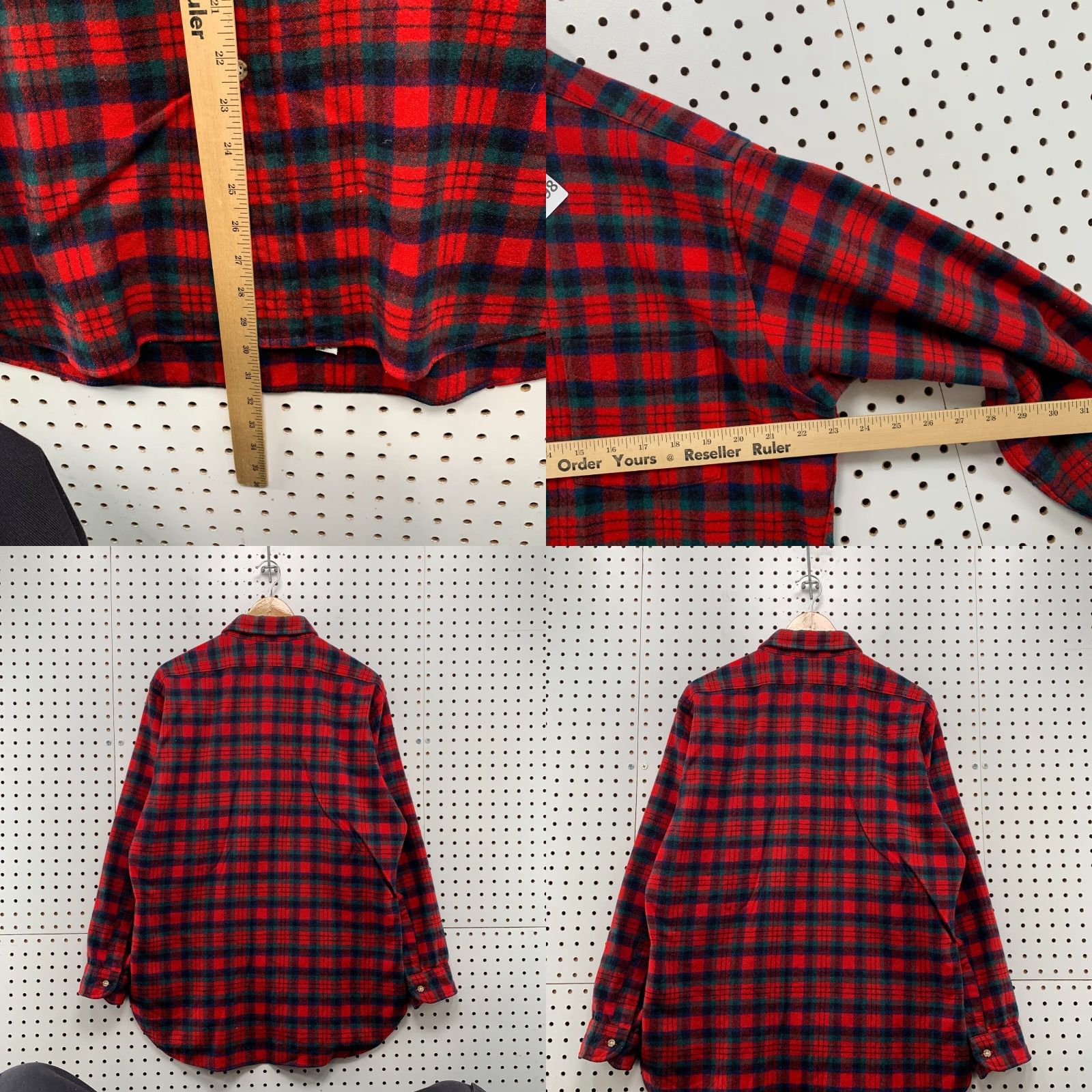 Pendleton VINTAGE Pendleton Button Dow Shirt Mens L Red Plaid Wool Made USA 23x31.5 Button-Up Collared Wool Flannel Sportsman USA Mens Size US L / EU 52-54 / 3 - 8 Thumbnail