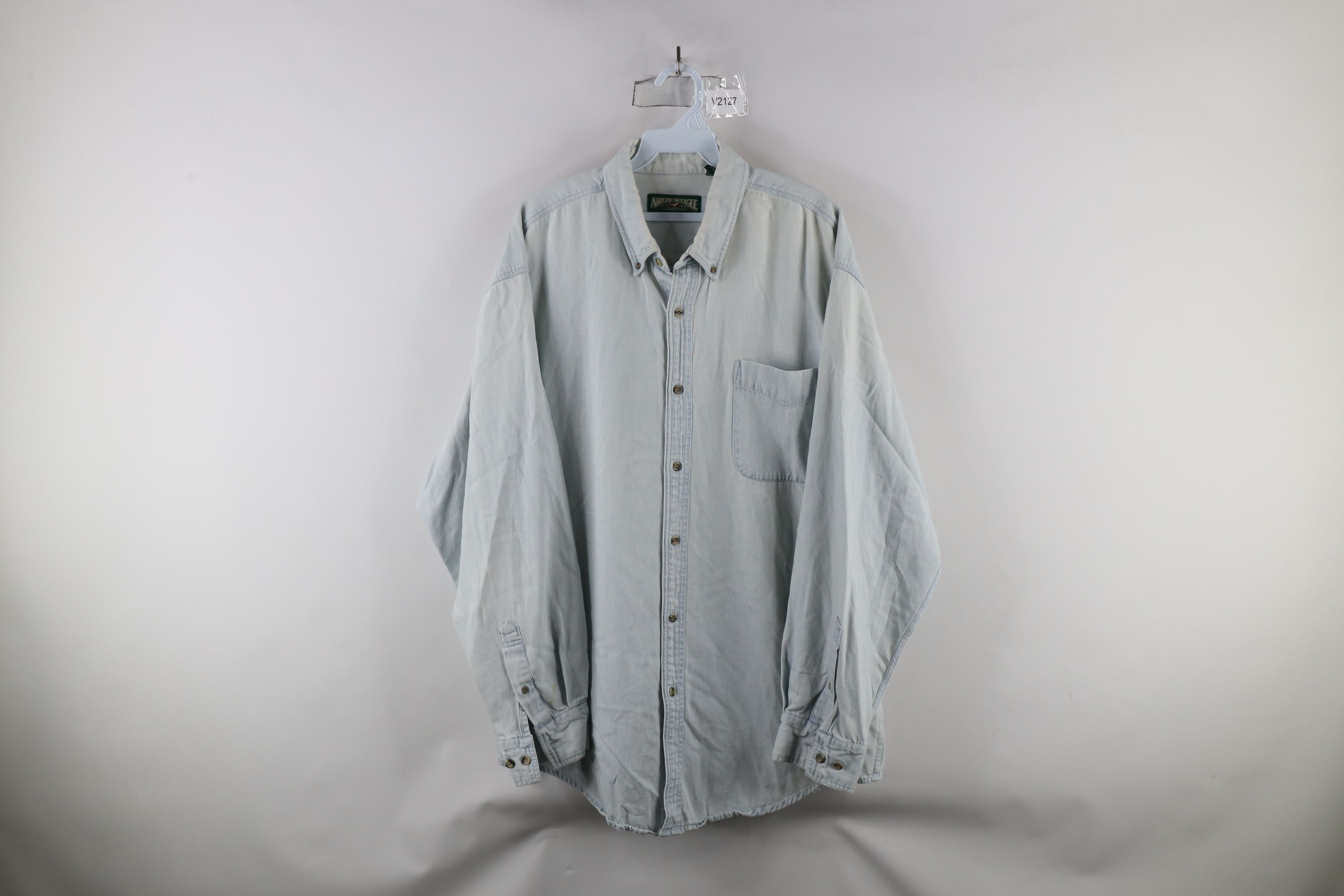 American Eagle Outfitters × Vintage Vintage 90s American Eagle Outfitters Denim Button Shirt Size US XL / EU 56 / 4 - 1 Thumbnail