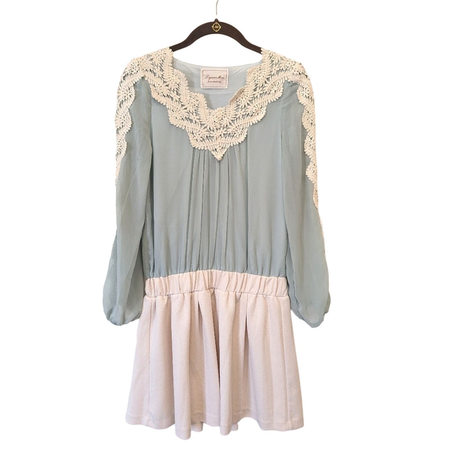 Japanese Brand Laguna Moon Chiffon & Lace Mini Dress Women's Size Small Size S / US 4 / IT 40 - 14 Thumbnail