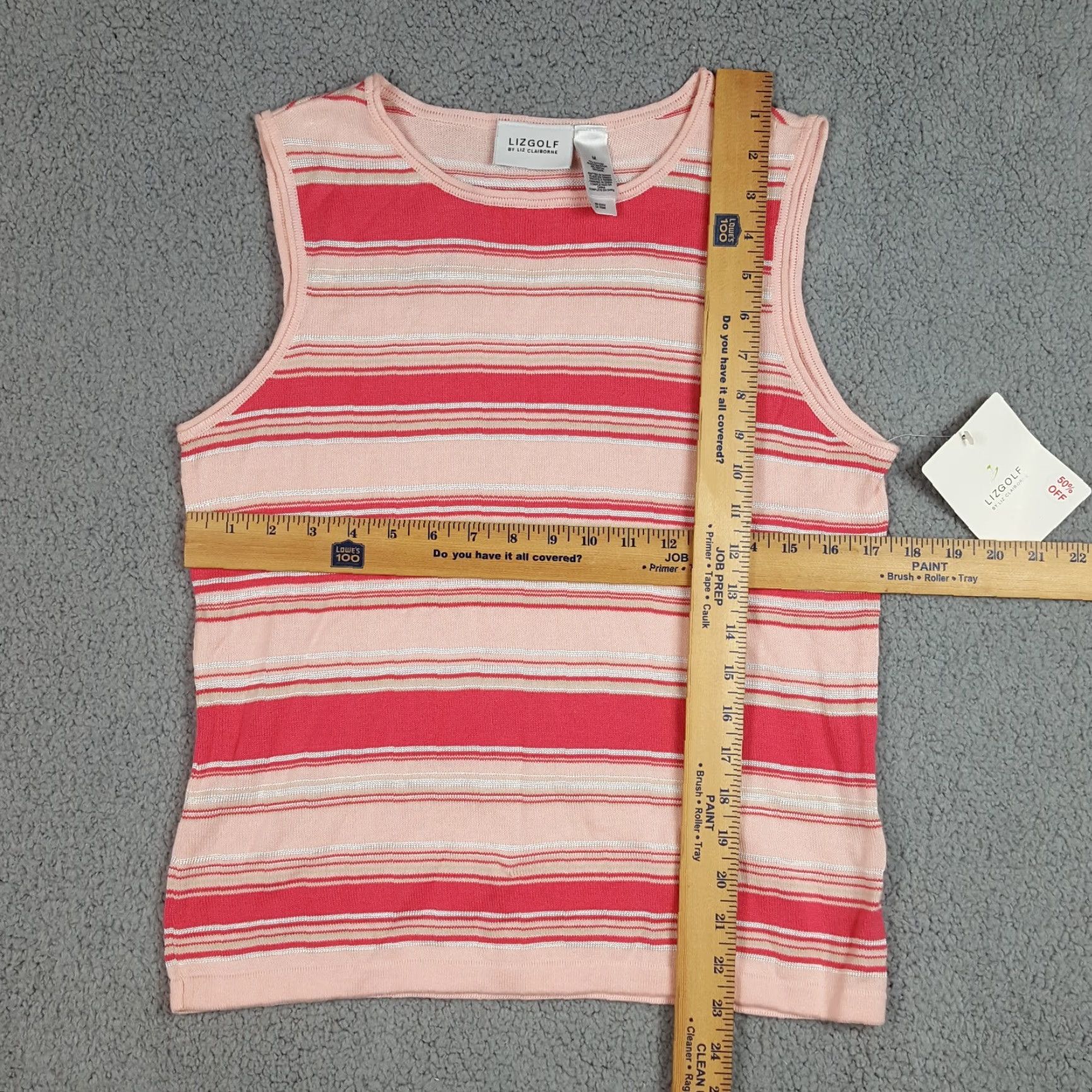 Vintage VINTAGE Lizgolf Pink Striped Knit Sleeveless Athletic Tank Top Women's Medium Retro Golf 90s Size M / US 6-8 / IT 42-44 - 3 Thumbnail