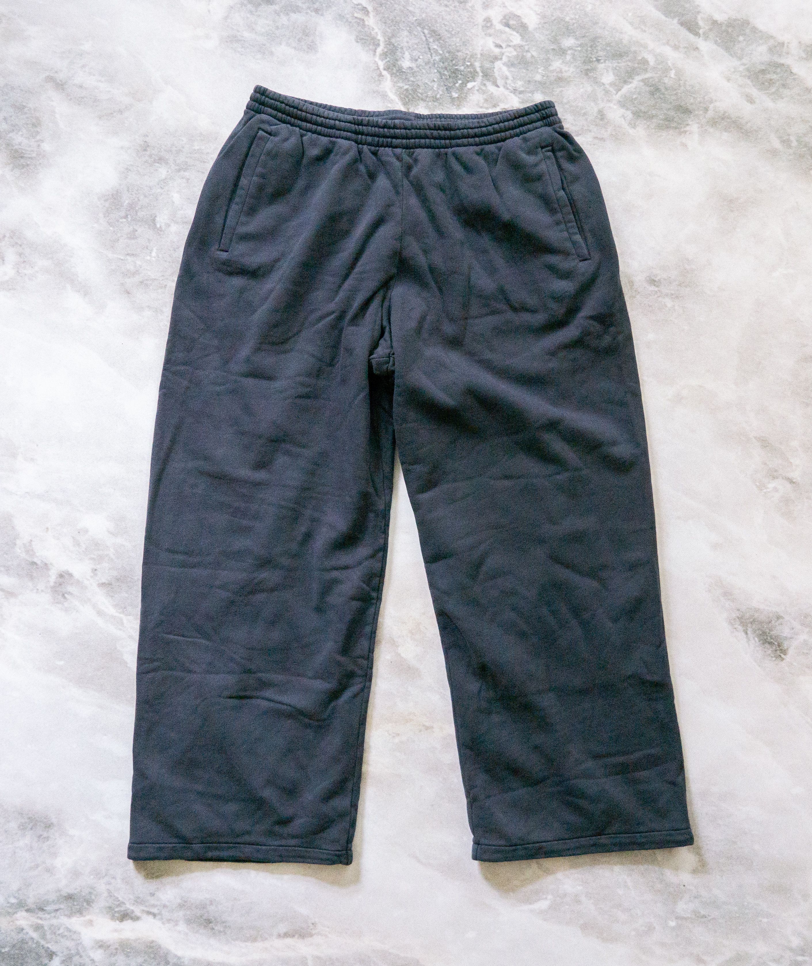 image of Yeezy Gap Balenciaga Wide Leg Double Layer Sweatpants XL in Navy, Men's (Size 38)