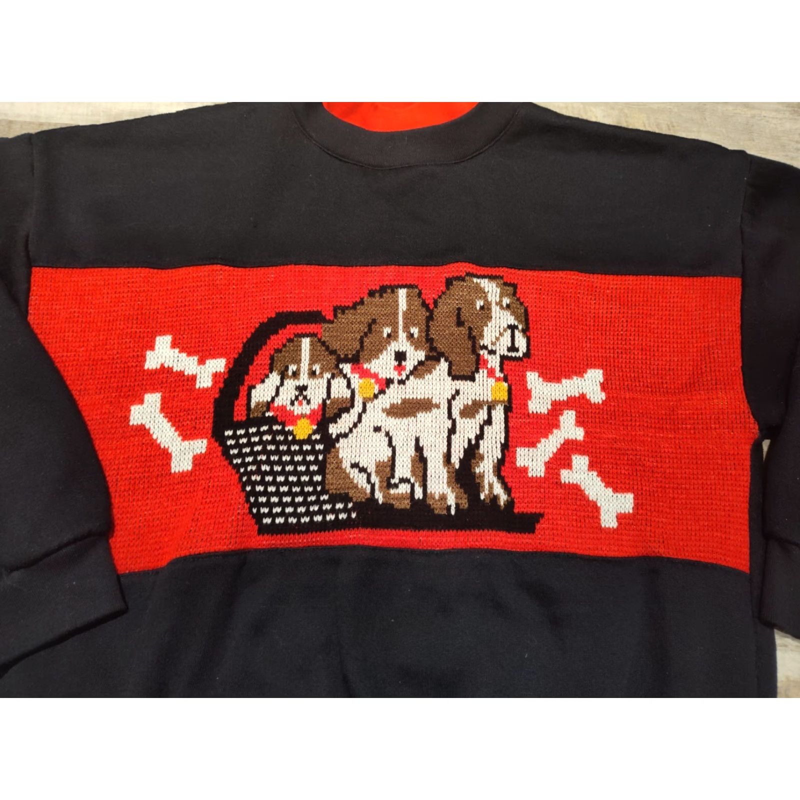 Bones Vintage Pebble Court Dogs Dog Bones Double Neck Sweatshirt Size M Ribbed Knit Size M / US 6-8 / IT 42-44 - 2 Thumbnail