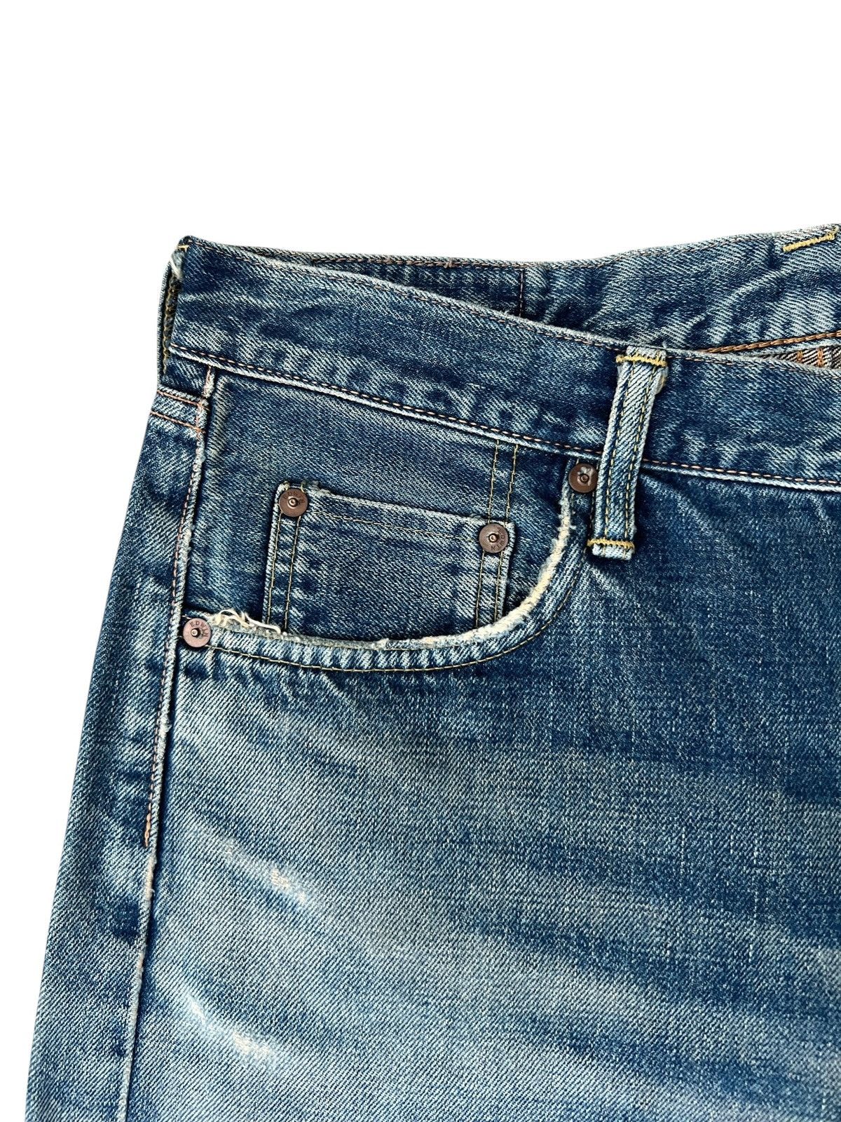 Edwin Edwin 505 Selvedge Mudwash Distressed Short Denim Jeans Size US 33 - 5 Thumbnail