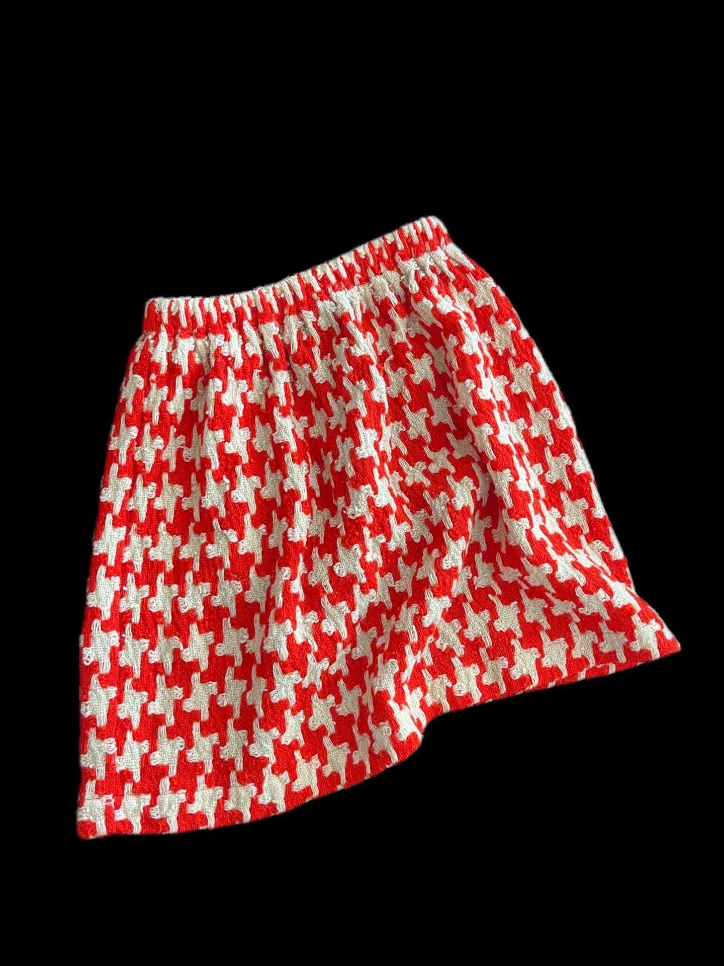Comme des Garcons Comme des Garcons Orange Houndstooth Knit Skirt Size 25" / US 0 / IT 36 - 1 Thumbnail