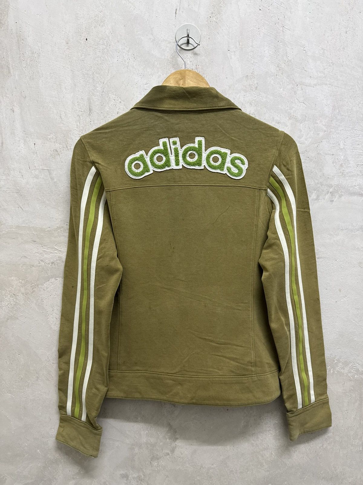 Adidas Sun Faded Adidas 3 Army Olive Sweatshirt Size US XXS / EU 40 - 3 Thumbnail