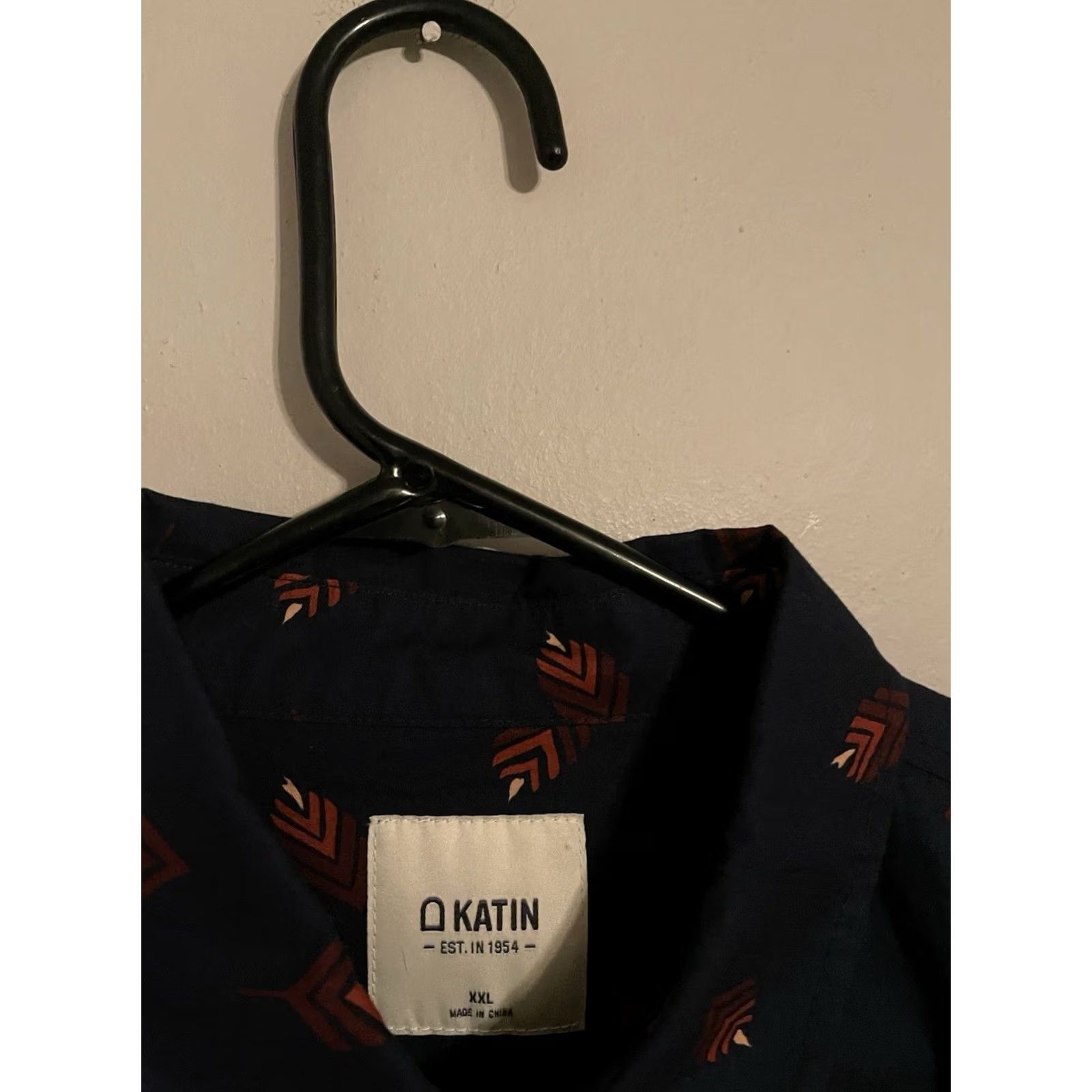 Katin Katin Navy Blue Geometric Native S/S Button Down Casual Shirt Men's 2XL Size US XXL / EU 58 / 5 - 3 Thumbnail